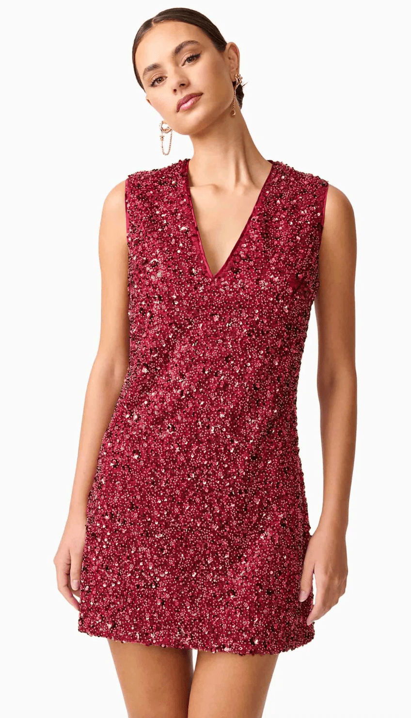 Berry Carmen Mini Dress - Amor Lafayette
