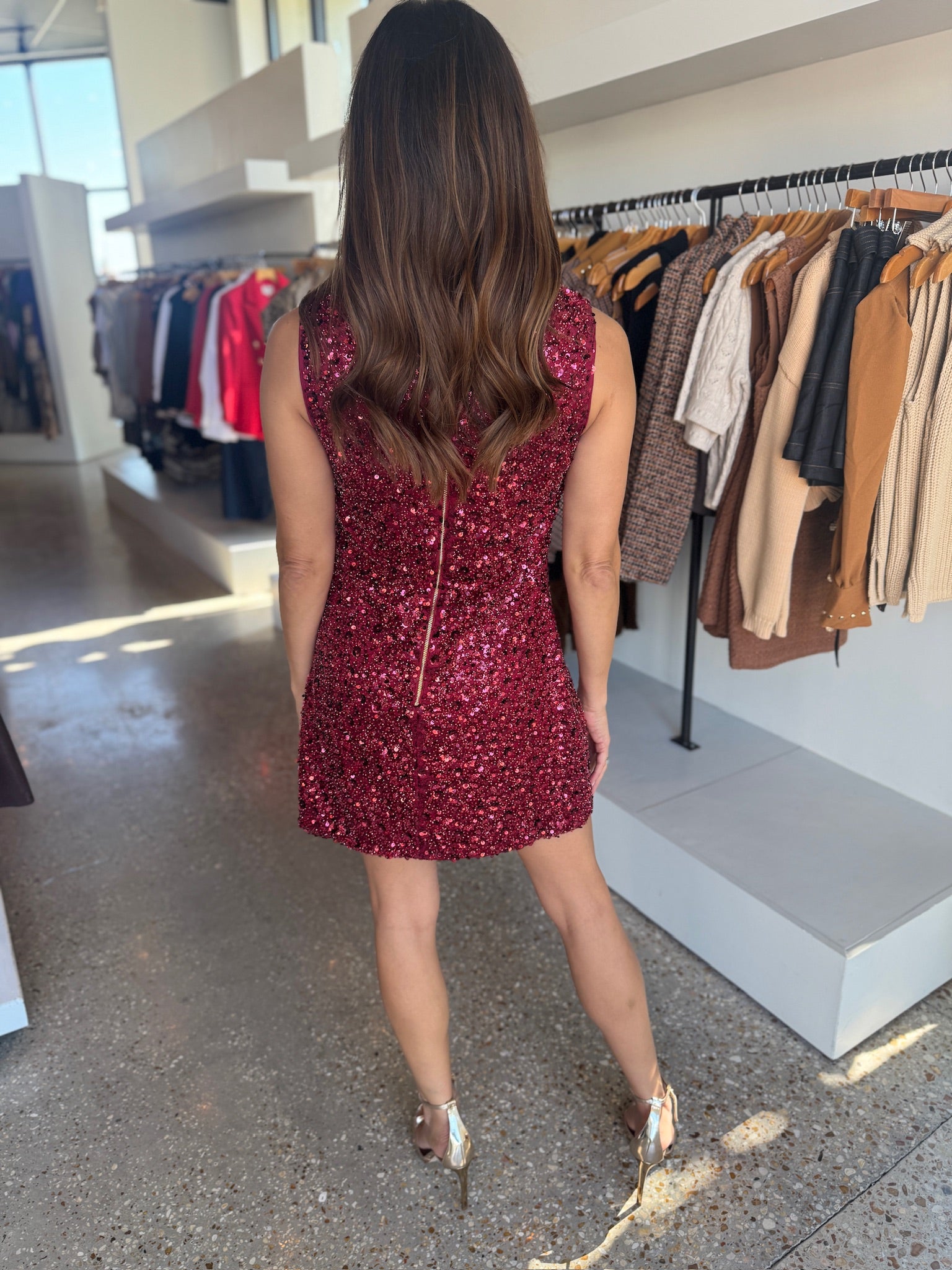 Berry Carmen Mini Dress - Amor Lafayette