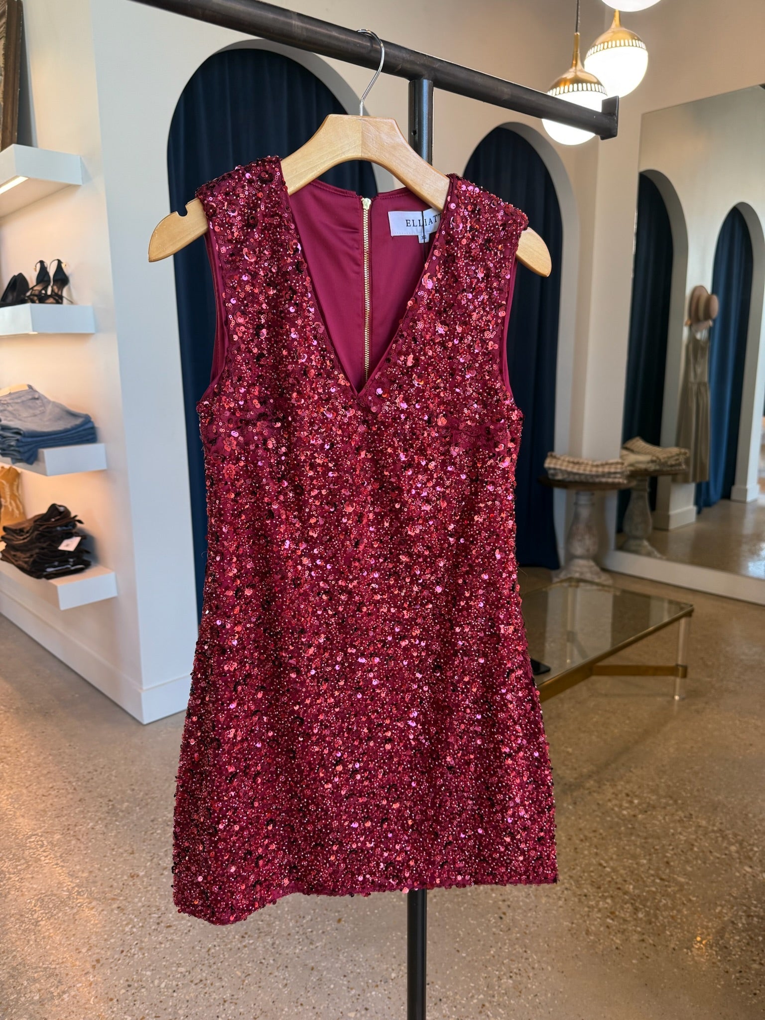 Berry Carmen Mini Dress - Amor Lafayette