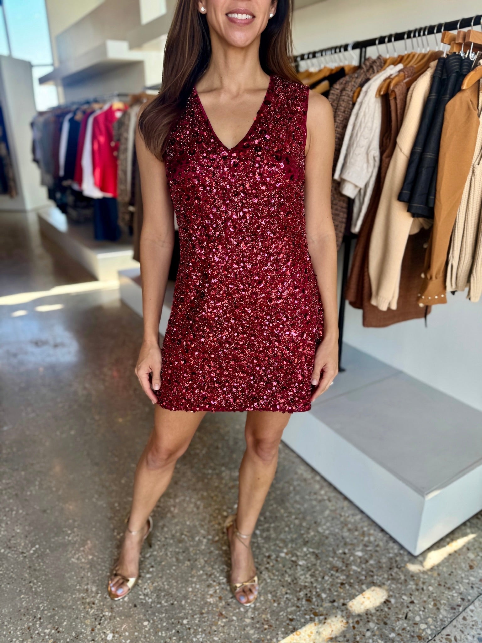 Berry Carmen Mini Dress - Amor Lafayette