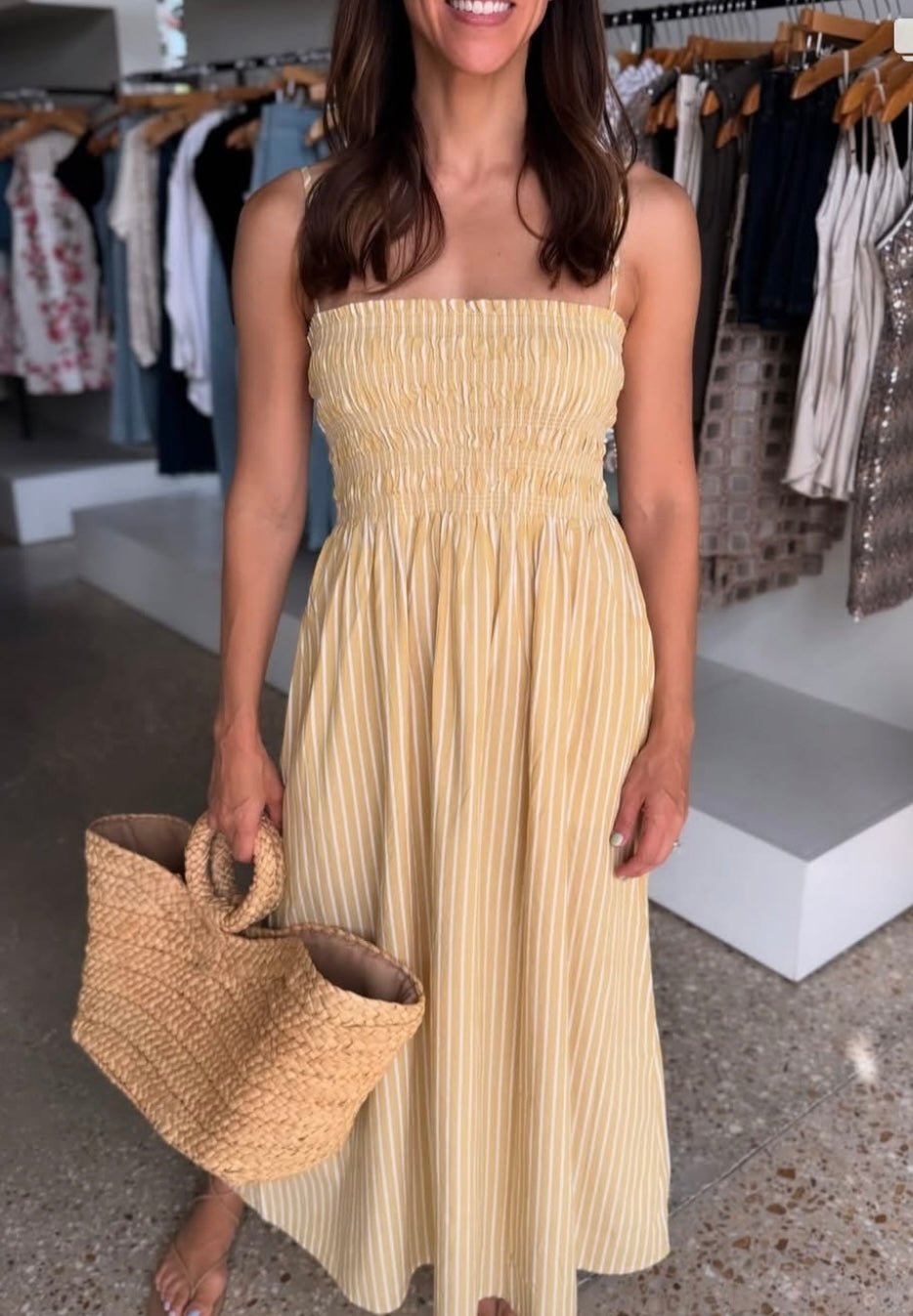 Bianca Smocked Bodice Dress - Amor Lafayette