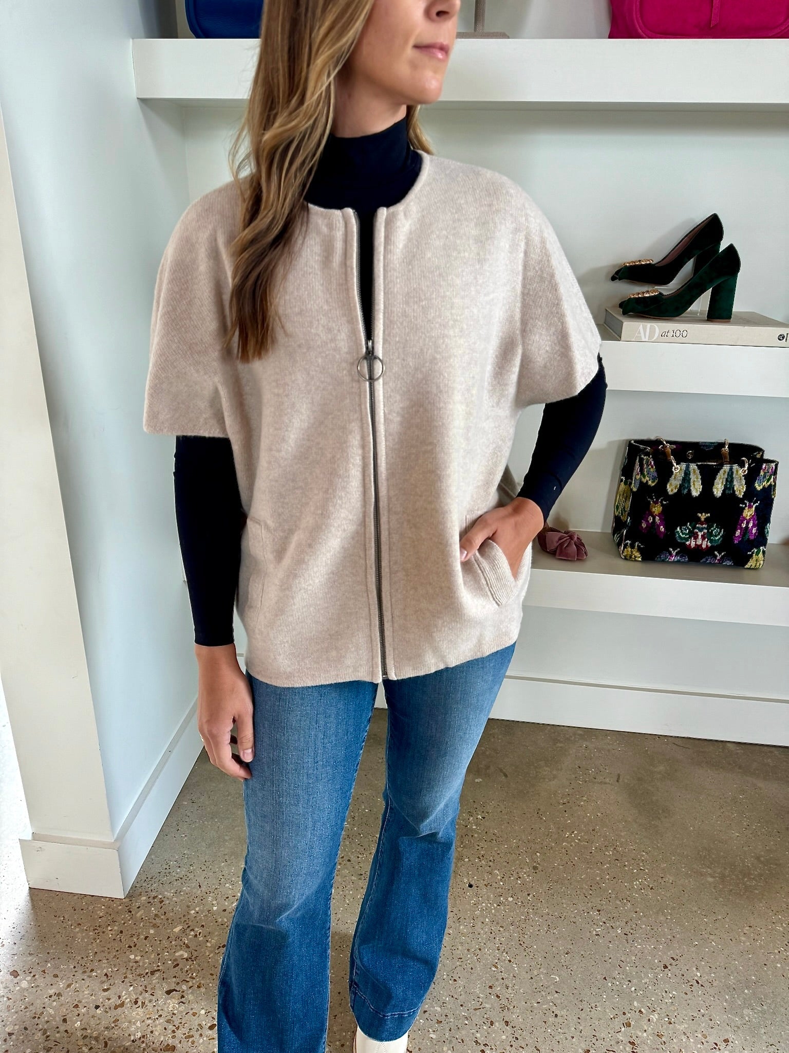 Birch Felt Cocoon Sweater Jacket - Amor Lafayette