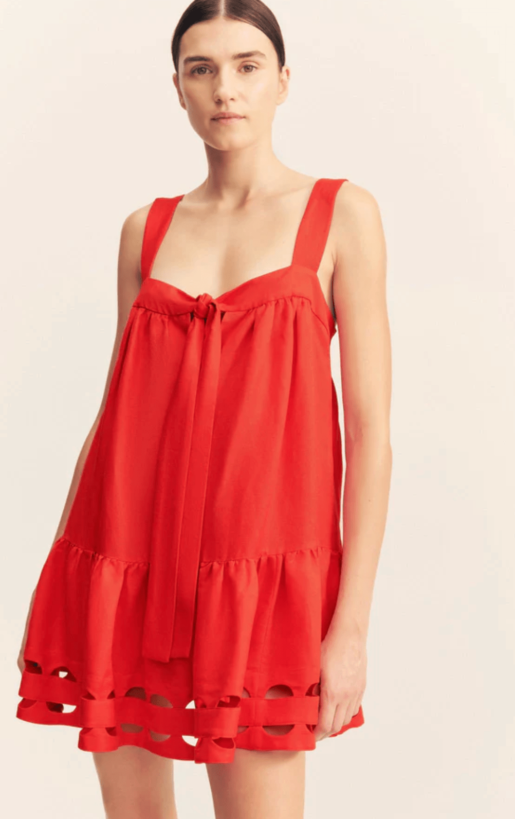 Birdie Scallop Tiered Mini Dress - Amor Lafayette
