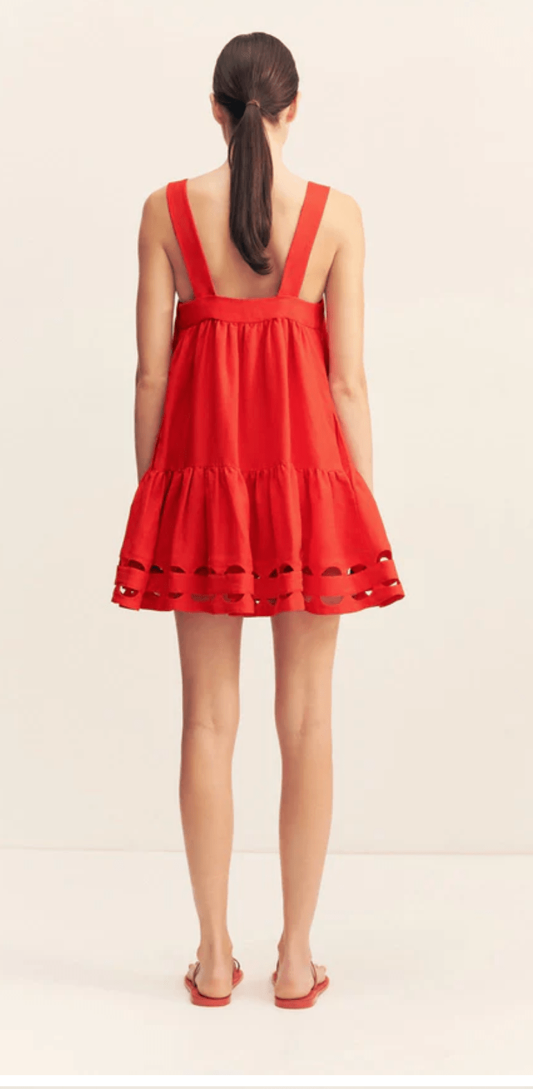 Birdie Scallop Tiered Mini Dress - Amor Lafayette