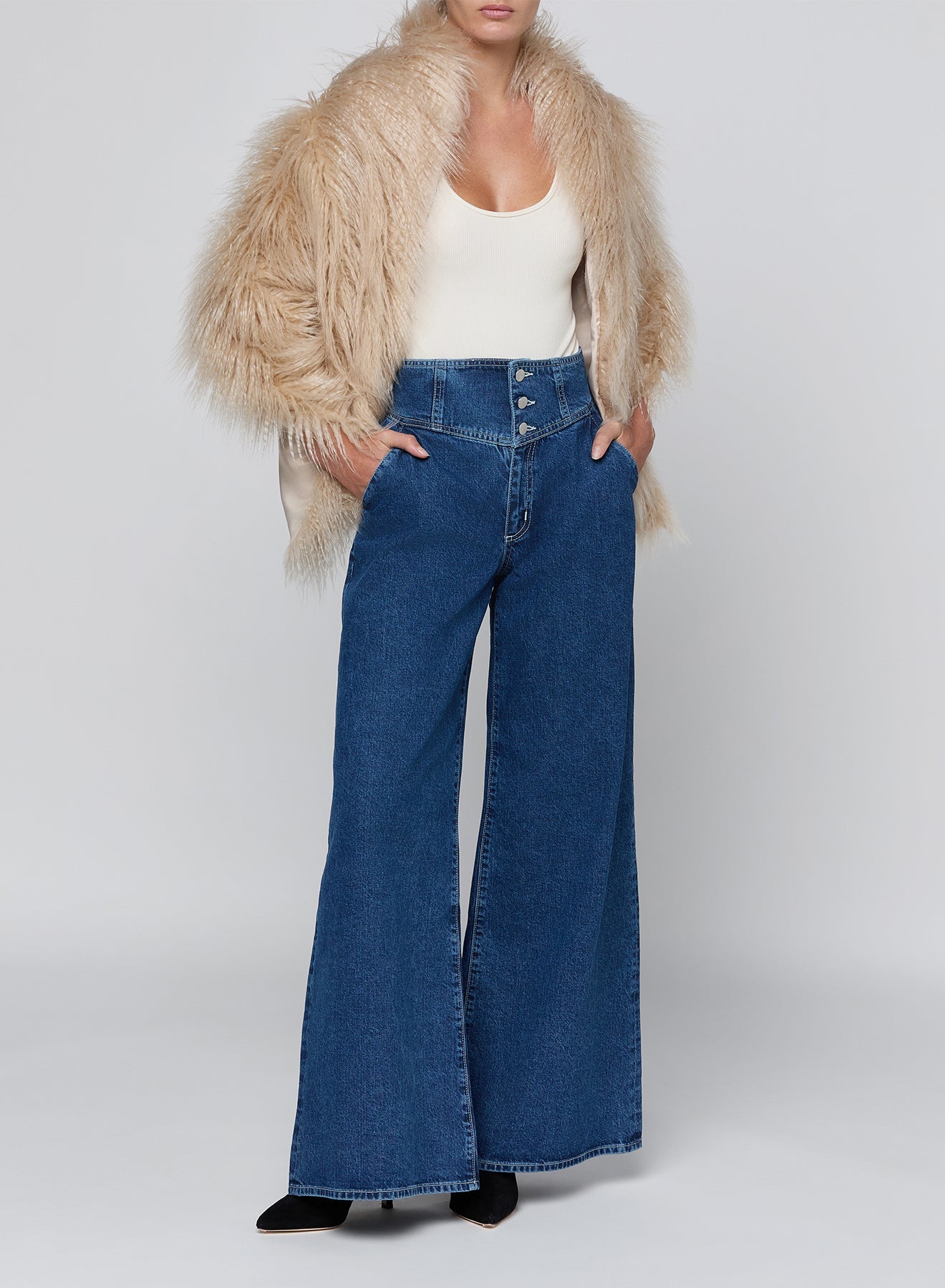 Biscuit SABINE FAUX FUR STOLE SCARF - Amor Lafayette