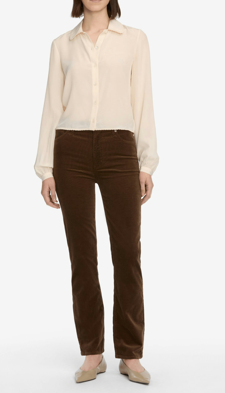 Bitter Chocolate Le Sleek Straight Corduroy - Amor Lafayette