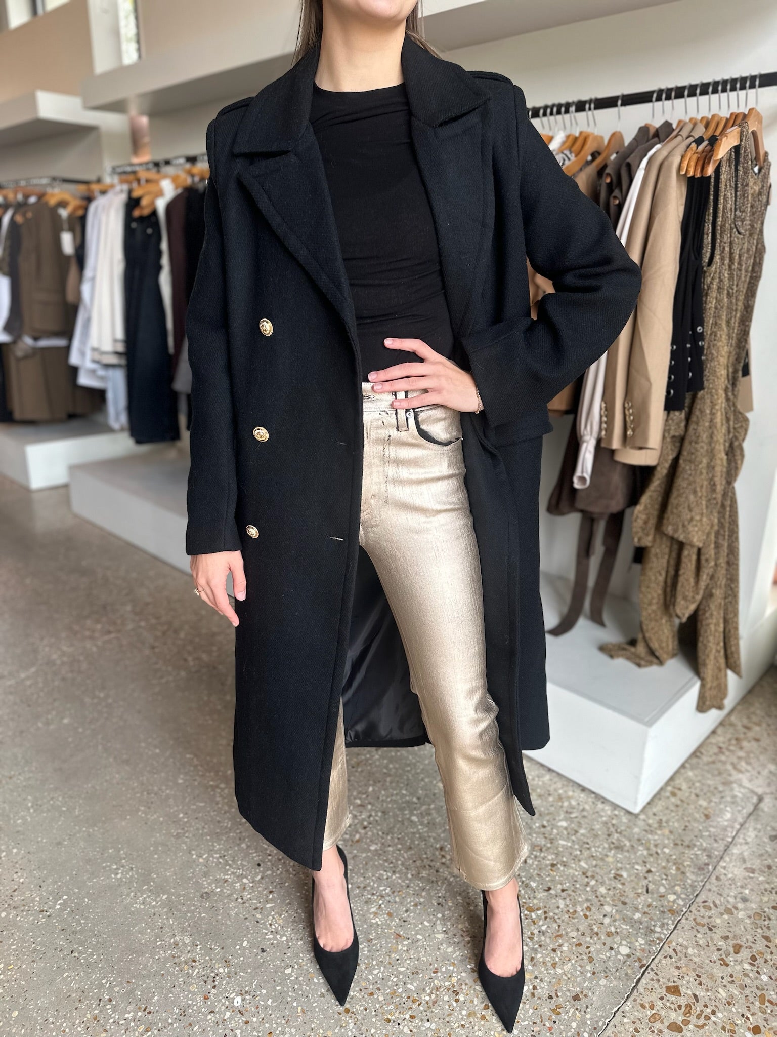 Black Aaron Coat - Amor Lafayette