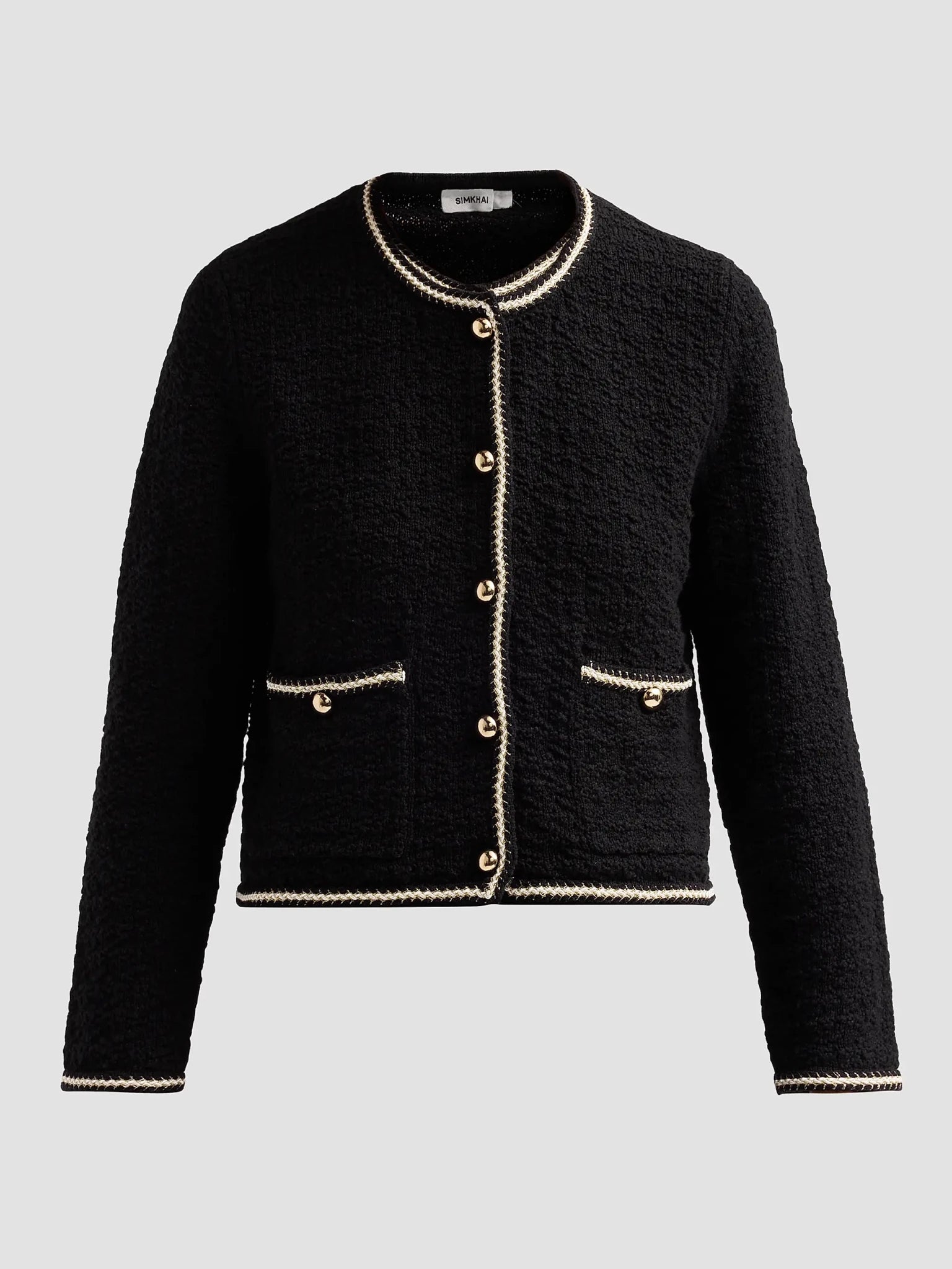Black Anouk Button Front Jacket - Amor Lafayette