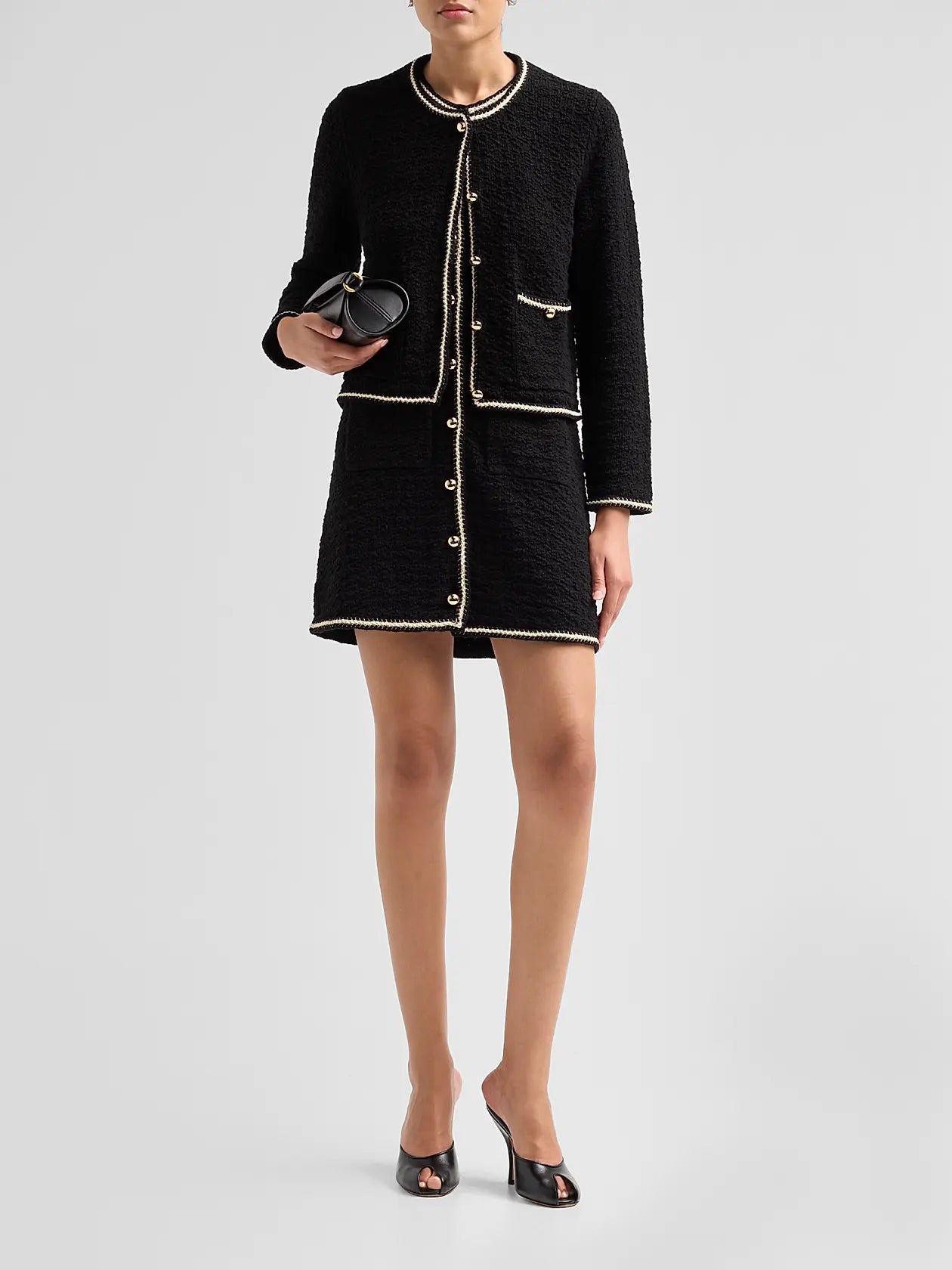 Black Anouk Button Front Jacket - Amor Lafayette