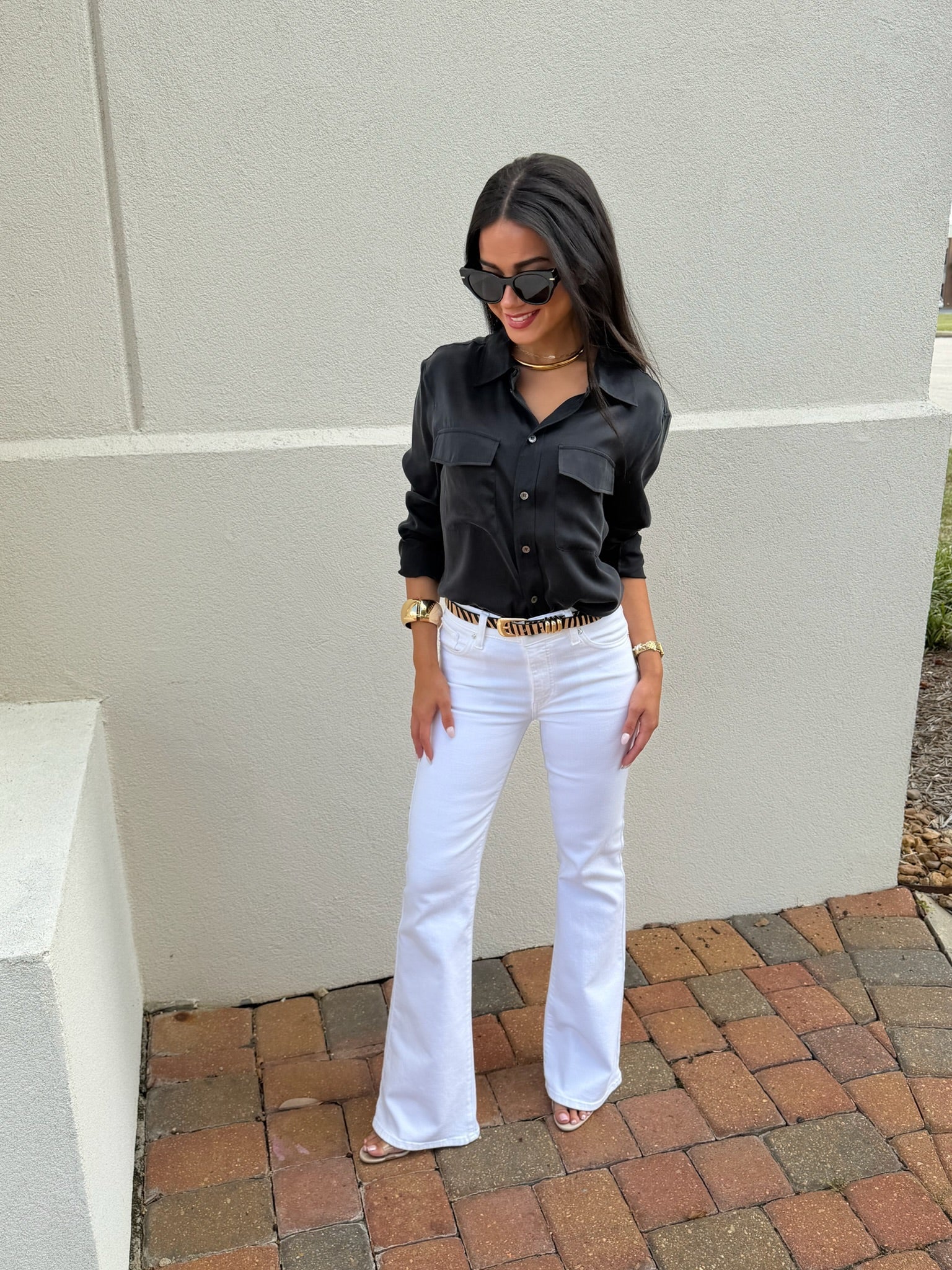 Black Boyfriend Silk Utility Shirt - Amor Lafayette