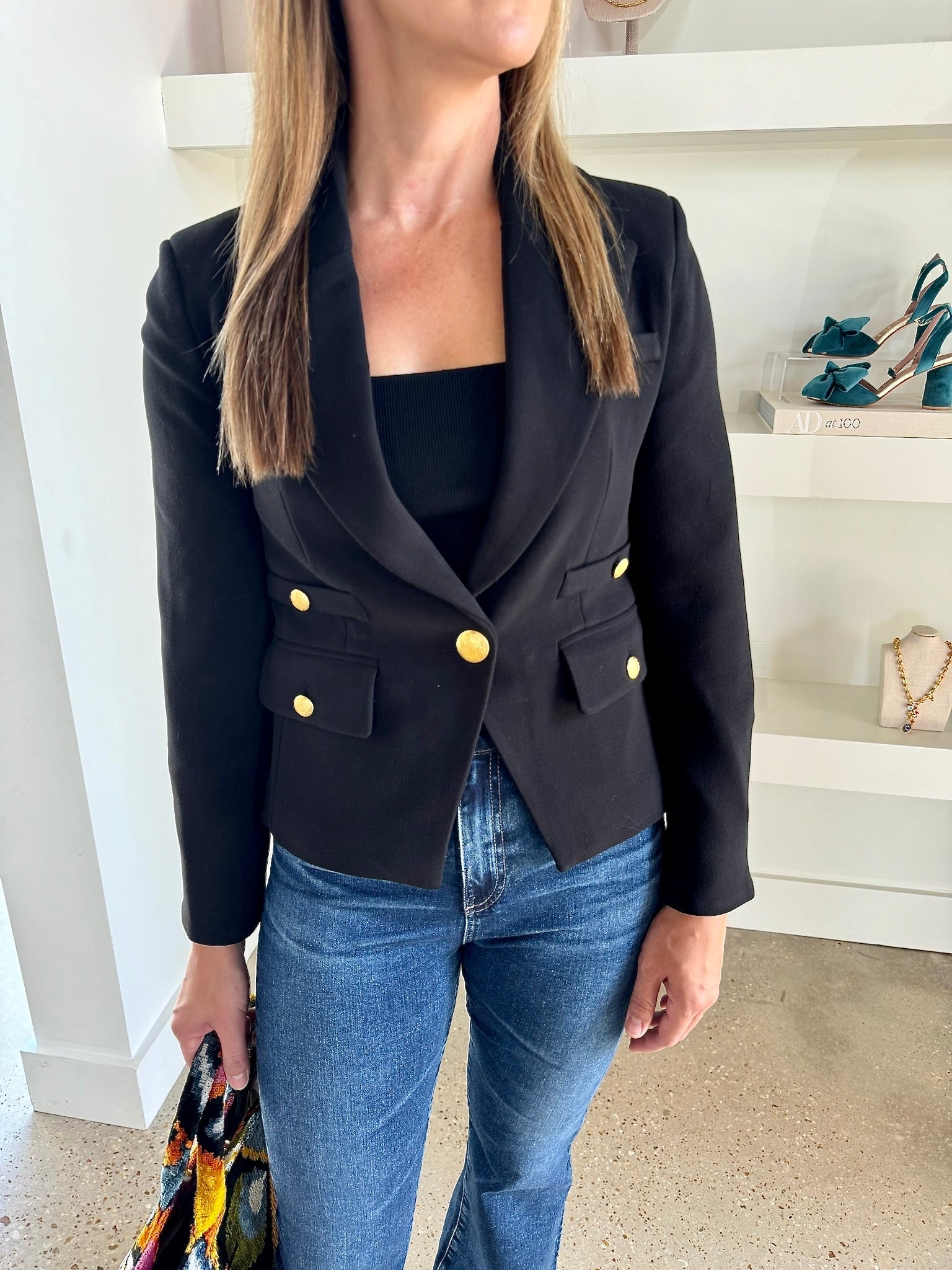 Black Bridgette Short Blazer - Amor Lafayette