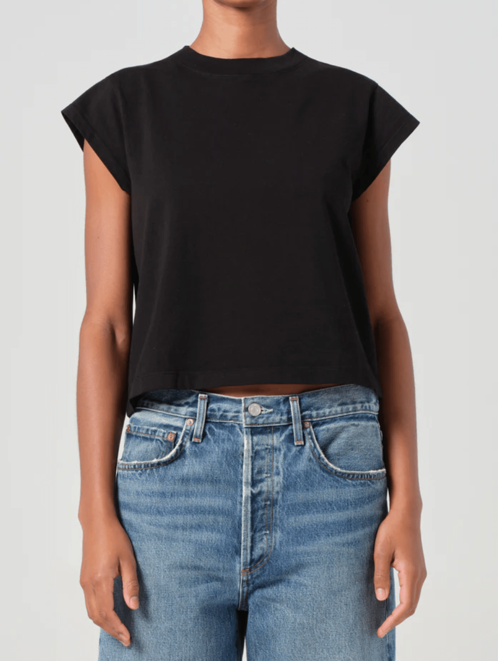 Black Bryce Cap Sleeve Tee - Amor Lafayette