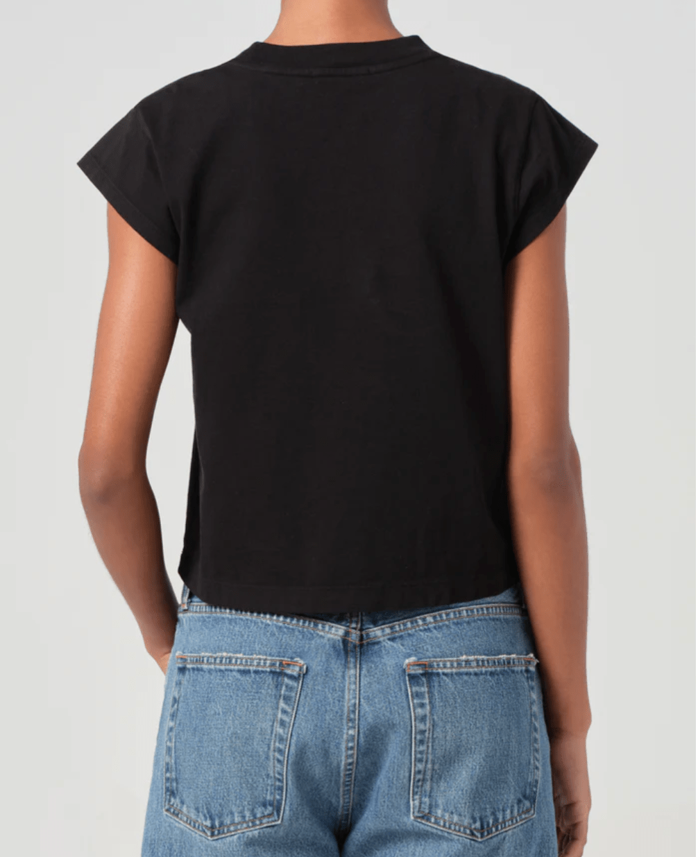 Black Bryce Cap Sleeve Tee - Amor Lafayette