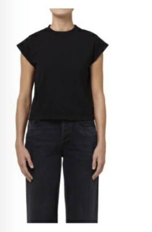 Black Bryce Cap Sleeve Tee - Amor Lafayette