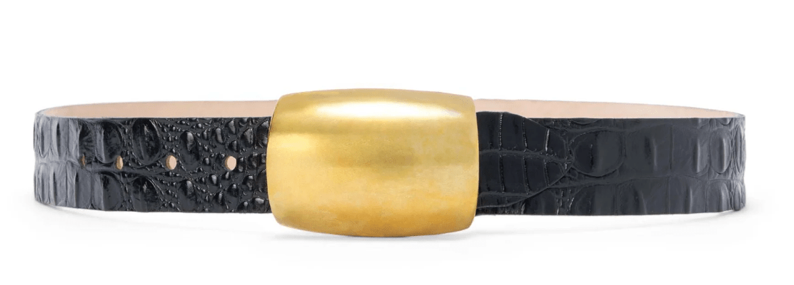 Black Croc Milou Belt - Amor Lafayette