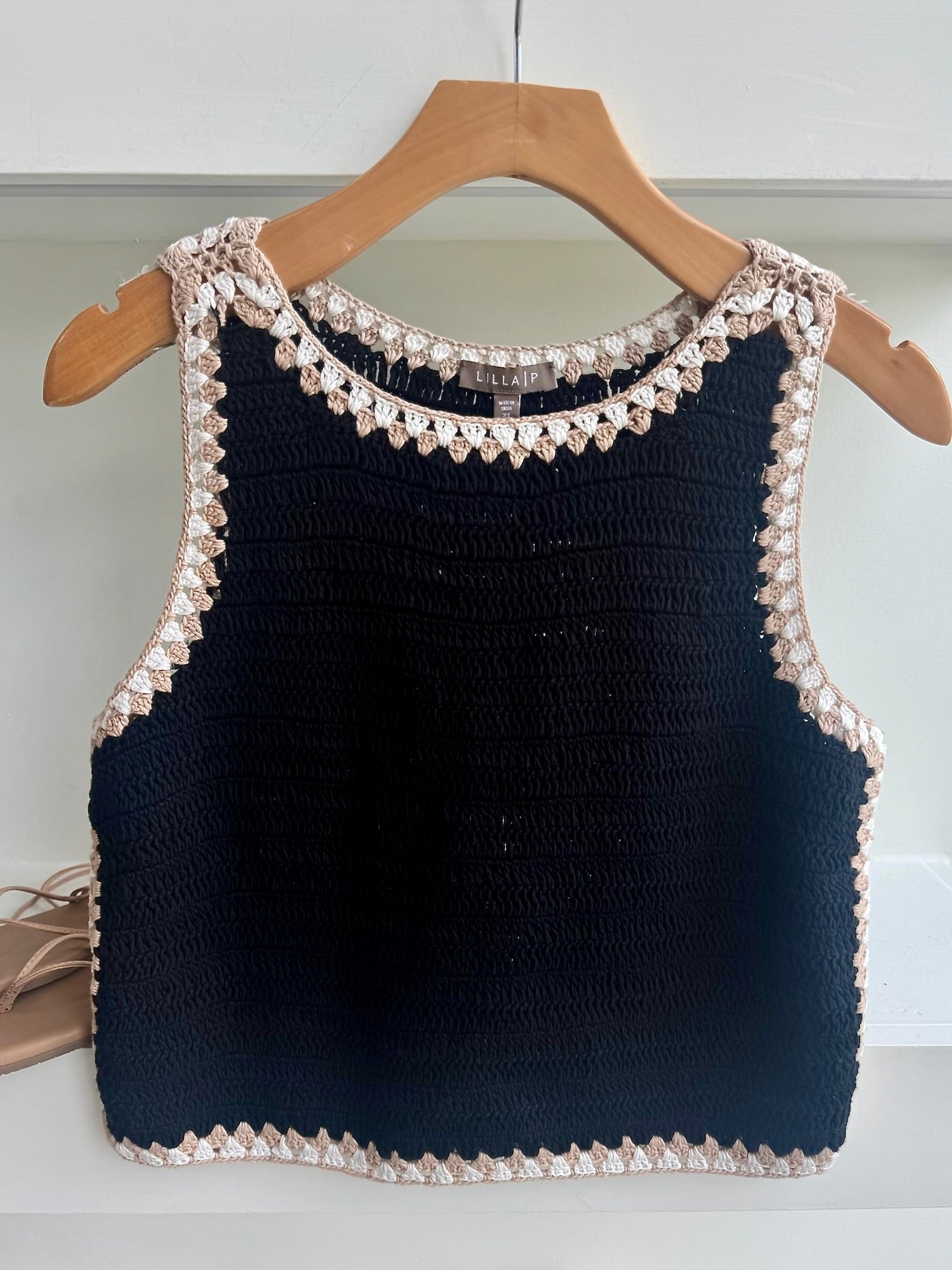 Black Crochet Tank - Amor Lafayette