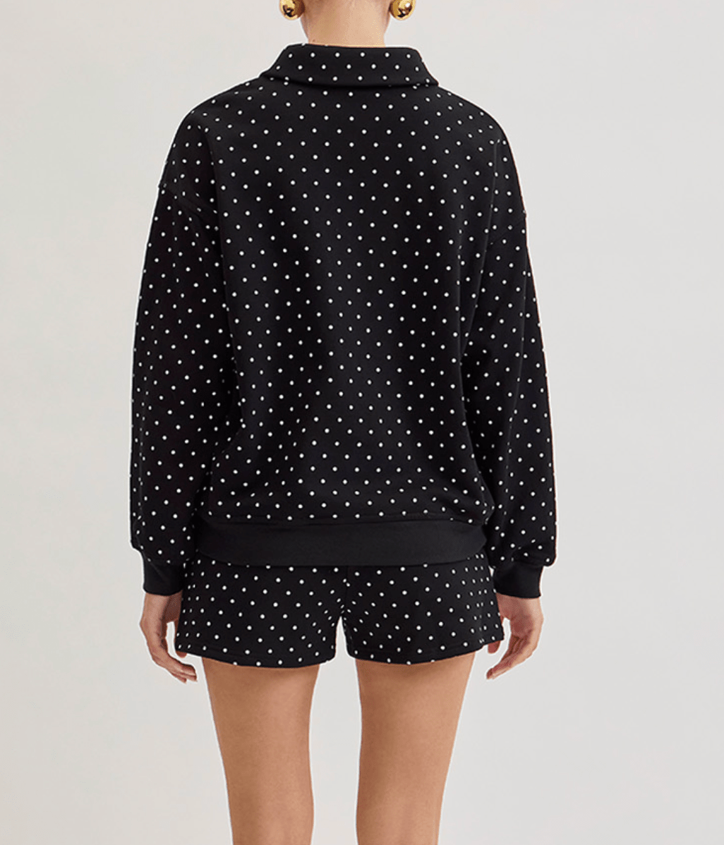 Black Dotted Monroe Shorts - Amor Lafayette