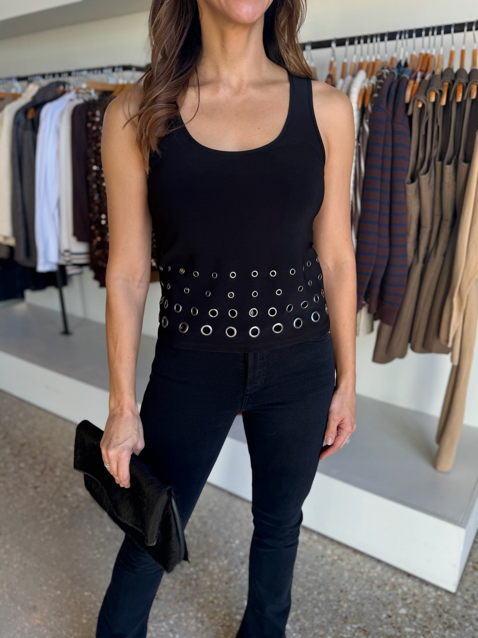 Black Eline Embellished Jersey - Amor Lafayette