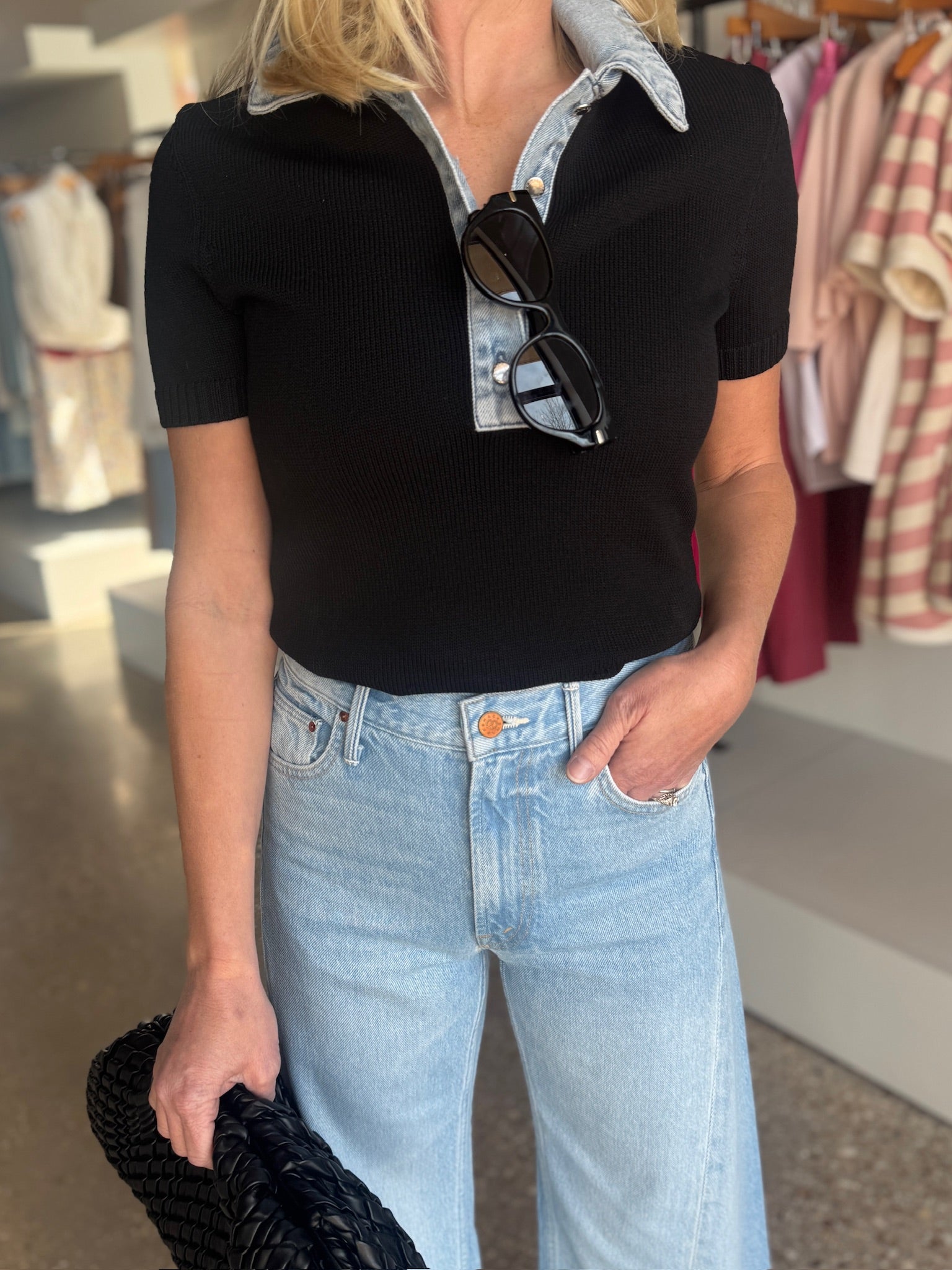 Black Erika Knit Top - Amor Lafayette