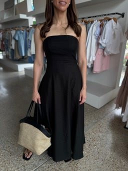 Black Favorite Linen Dress - Amor Lafayette