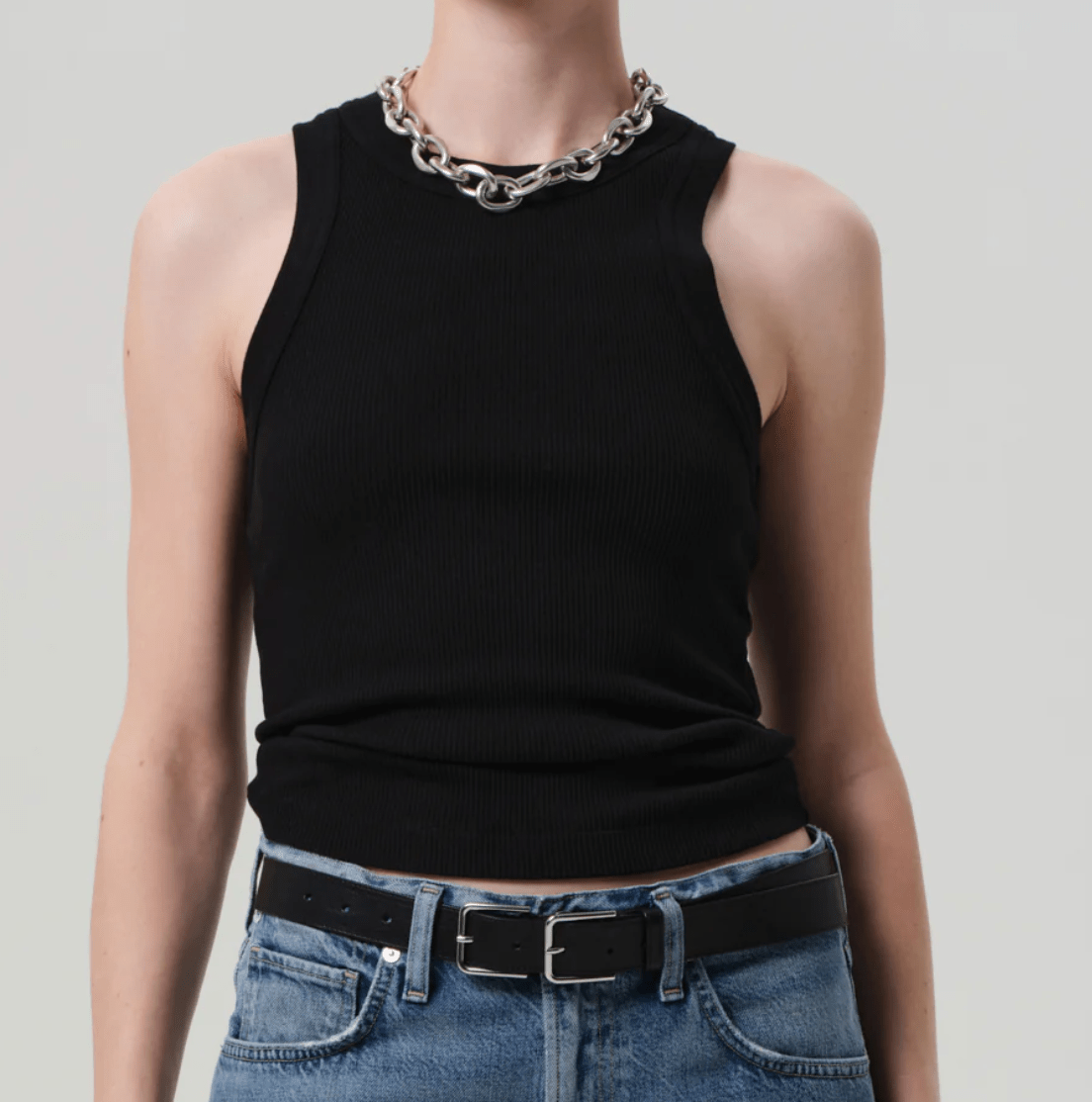 Black Isabel Rib Tank - Amor Lafayette