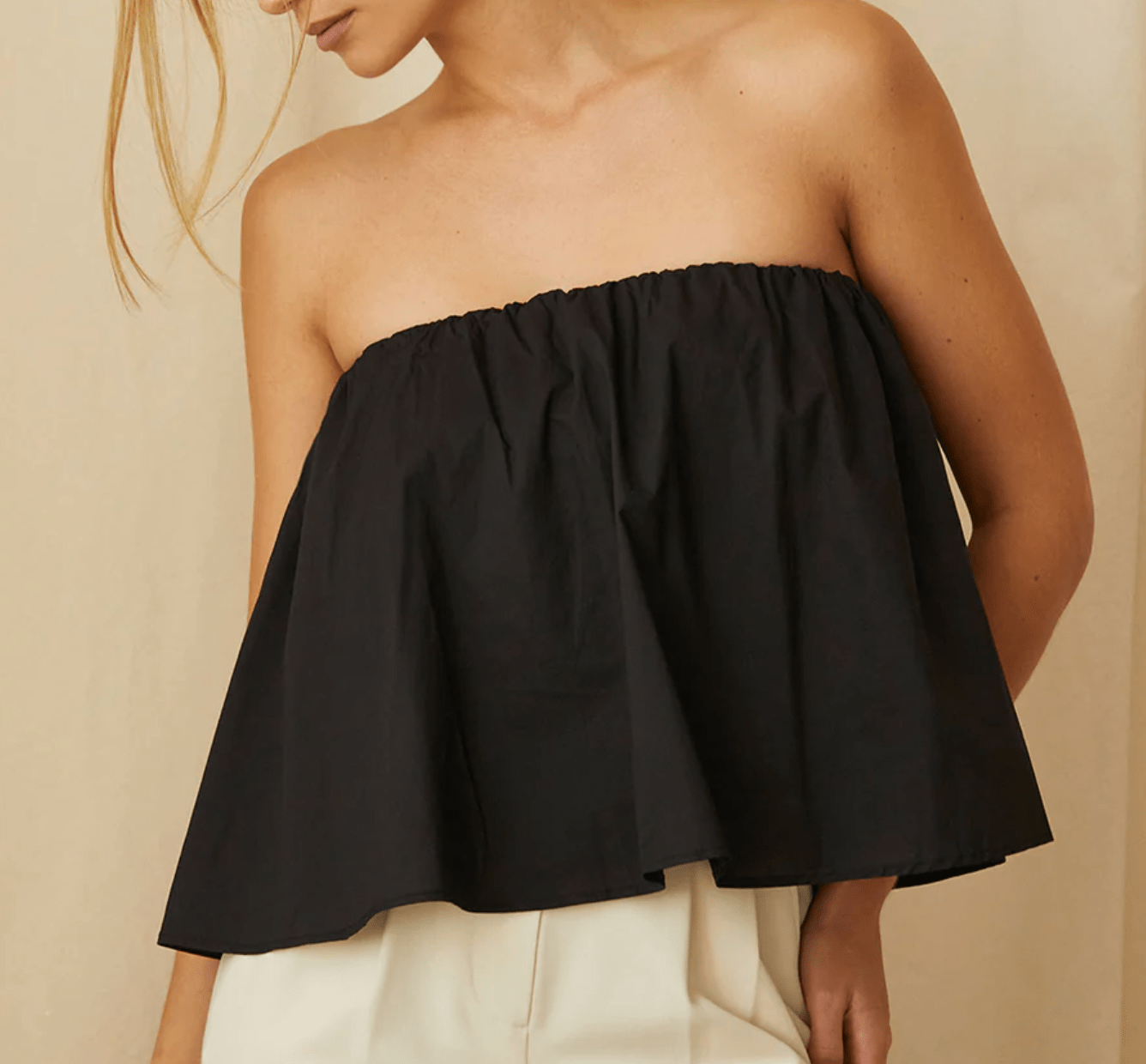 Black Kaeley Poplin Top - Amor Lafayette