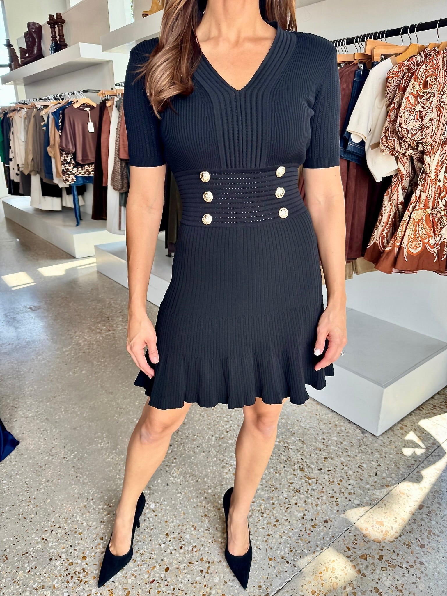 Black Knit Dress - Amor Lafayette