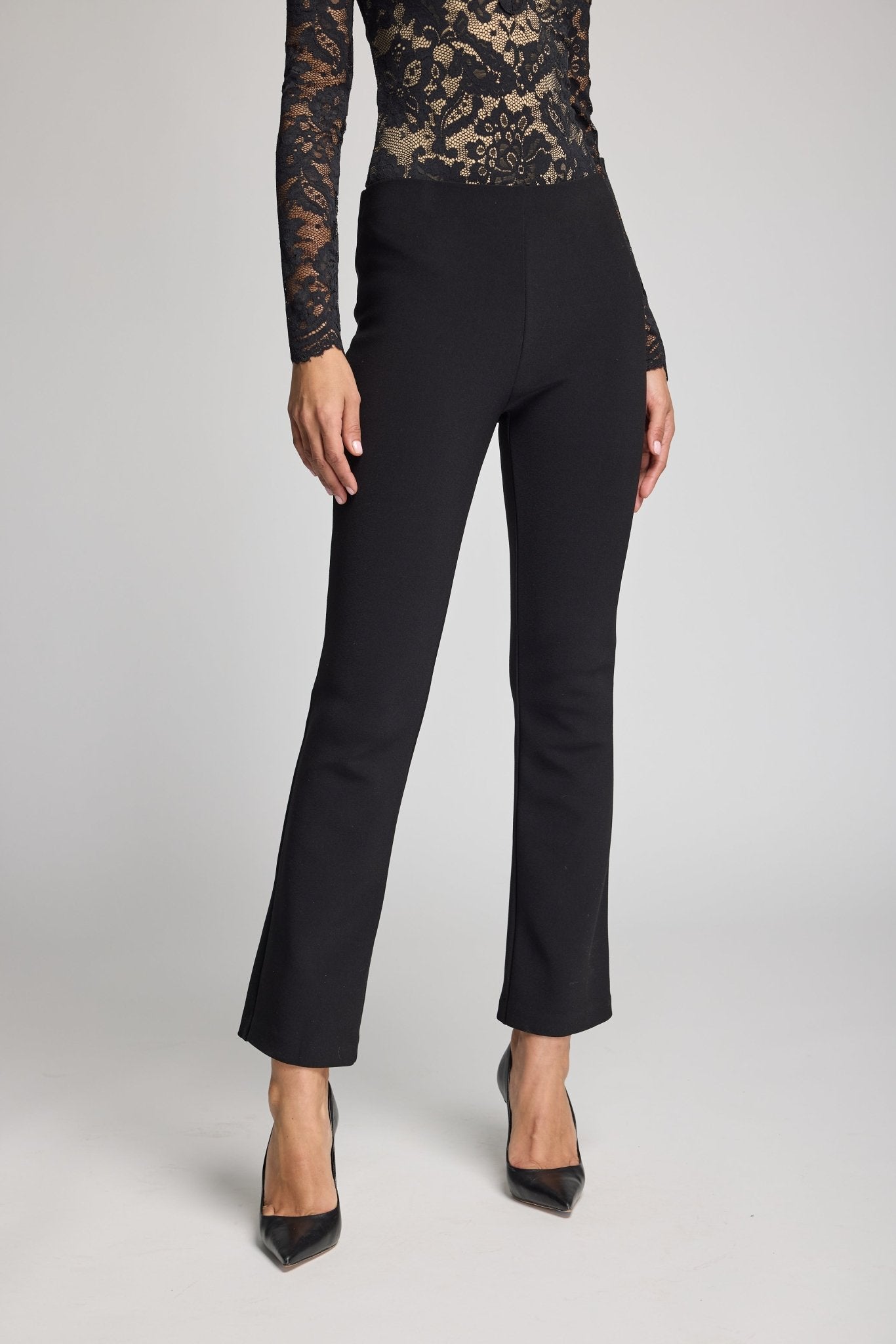 Black LEX POWER STRETCH CREPE LEGGINGS - Amor Lafayette