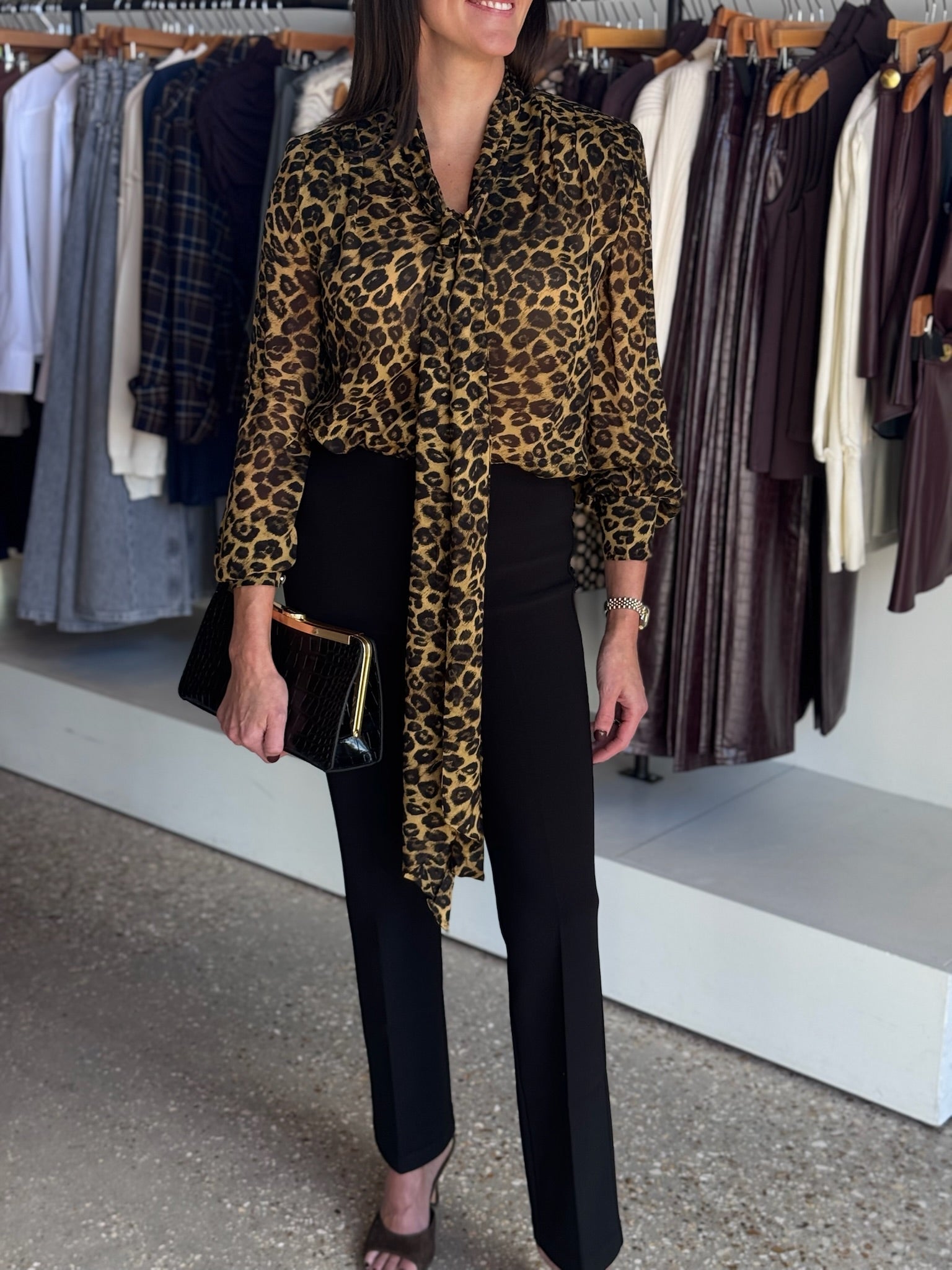 Black LEX POWER STRETCH CREPE LEGGINGS - Amor Lafayette