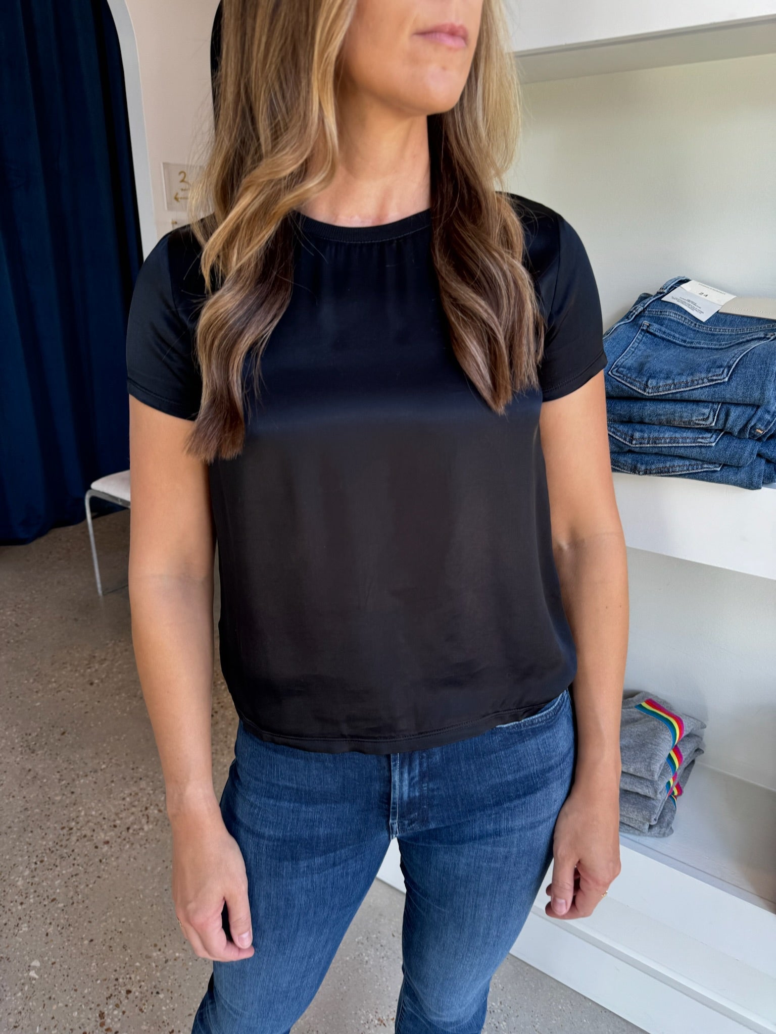 Black Marie Boxy Crop Tee - Amor Lafayette