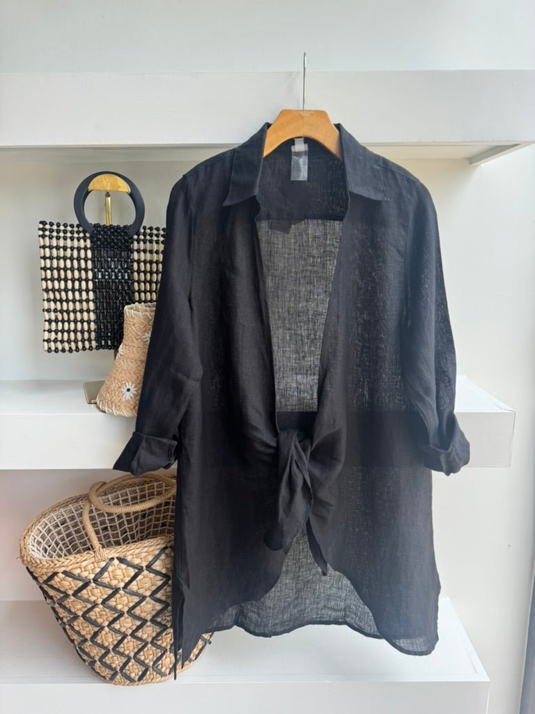 Black Millie Tie Cover Up - Amor Lafayette