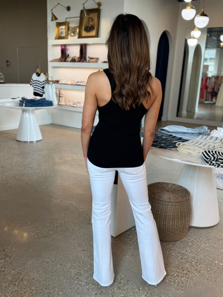 Black Molly Sleeveless Tie Front Tank - Amor Lafayette