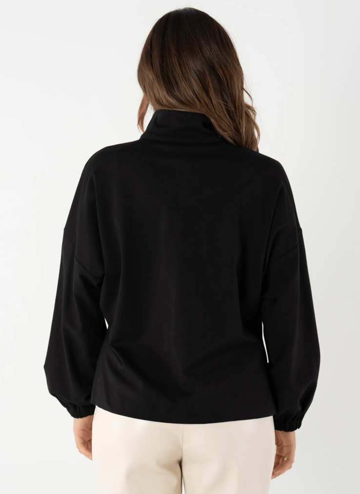 Black Ponte Poppy Top - Amor Lafayette