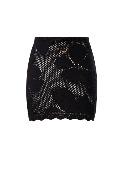 Black Rowan Floral Mini Skirt - Amor Lafayette