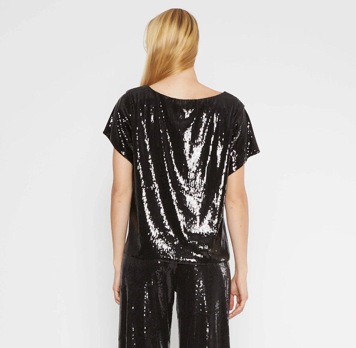 Black Sequin Everyday Top - Amor Lafayette