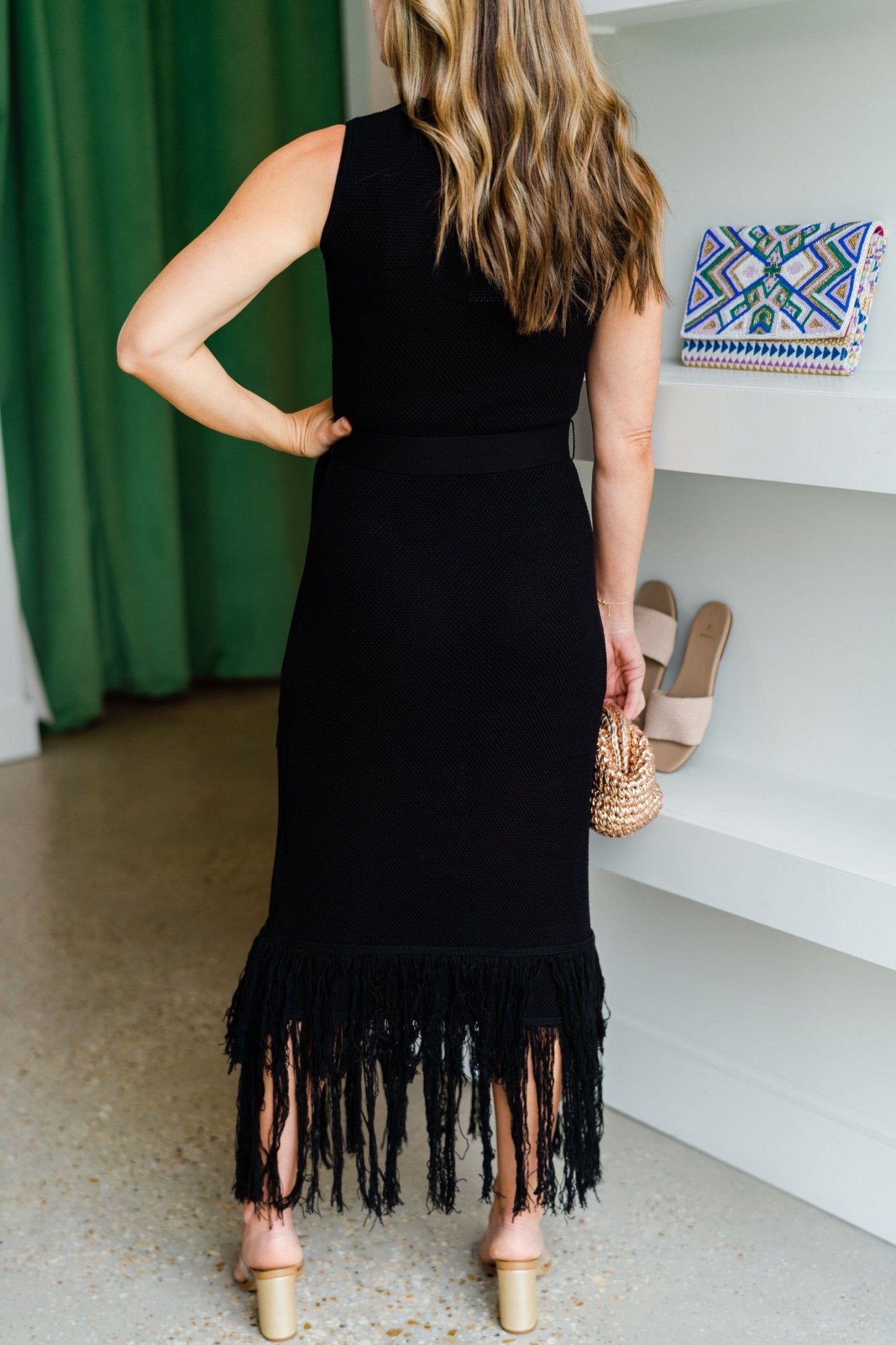 Black Shania Knit Midi Dress - Amor Lafayette