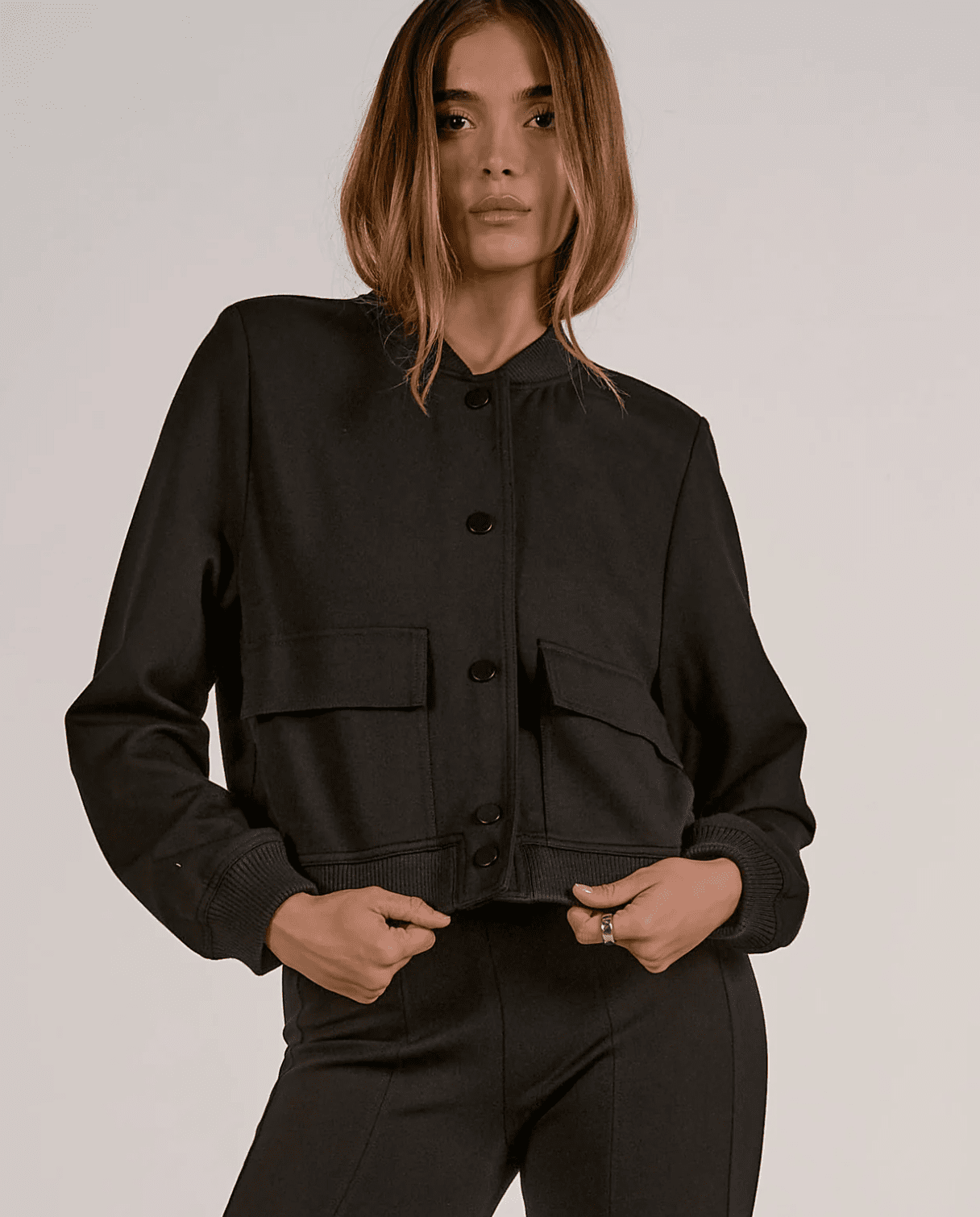 Black Simone Bomber Jacket - Amor Lafayette