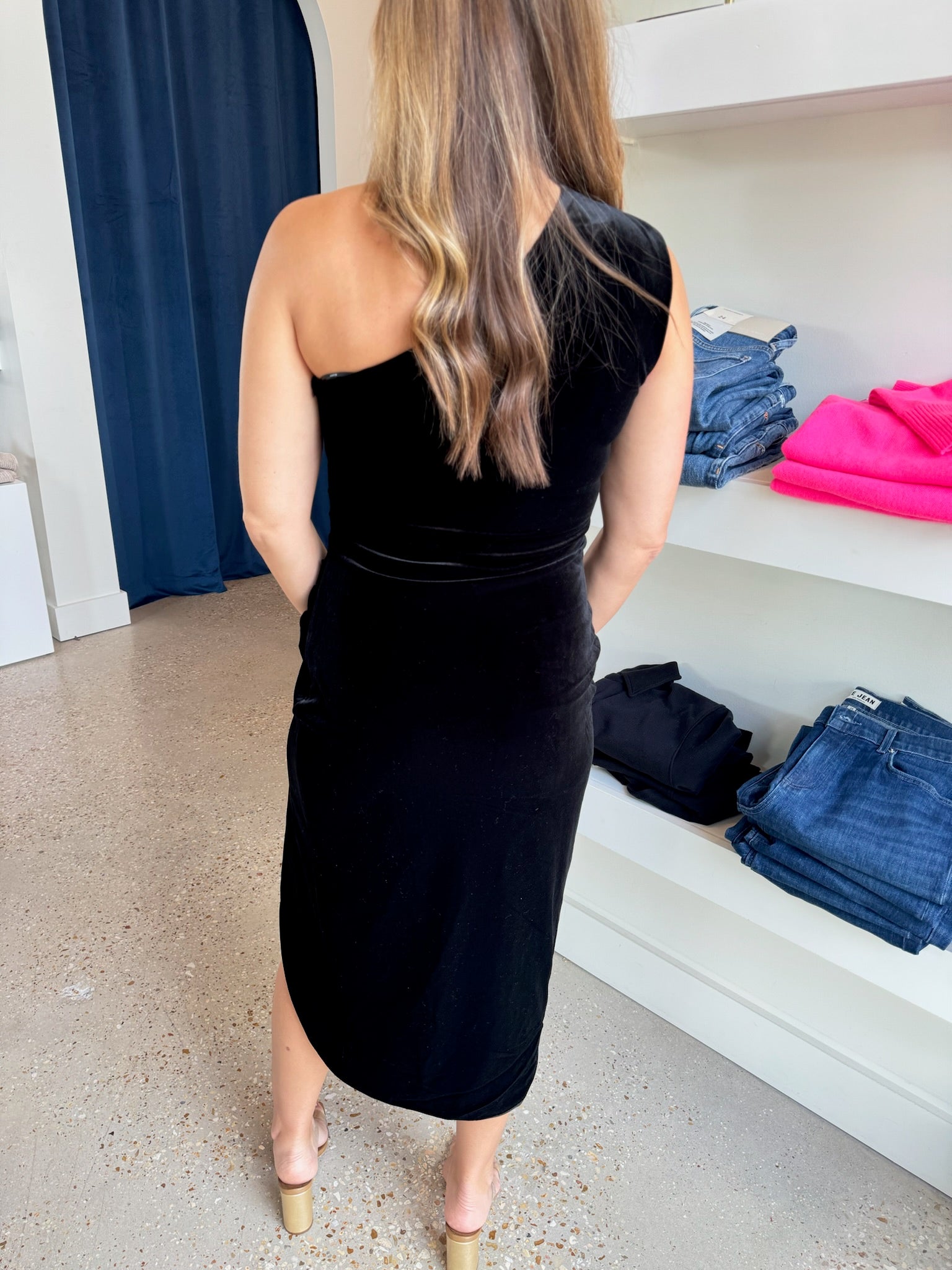 Black Solene Midi Dress - Amor Lafayette