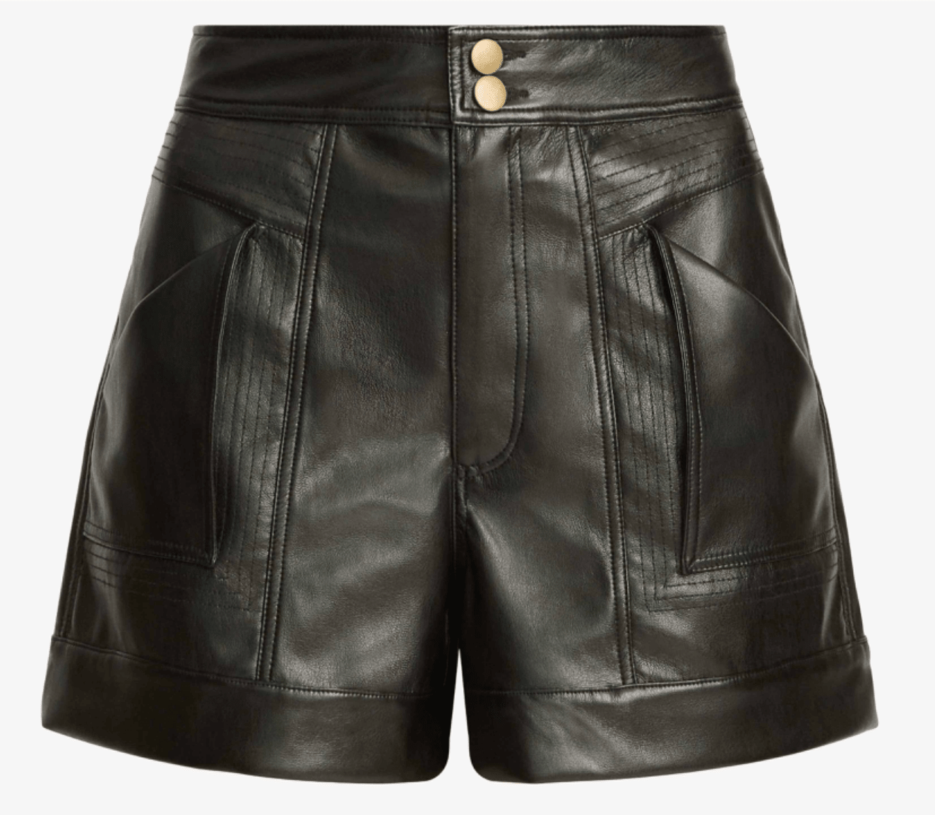 Black Vegan Leather Essie Short - Amor Lafayette