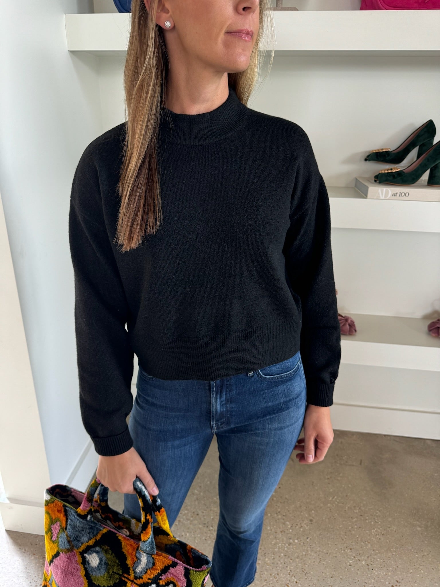 Black Vhari Crew Neck Jumper - Amor Lafayette