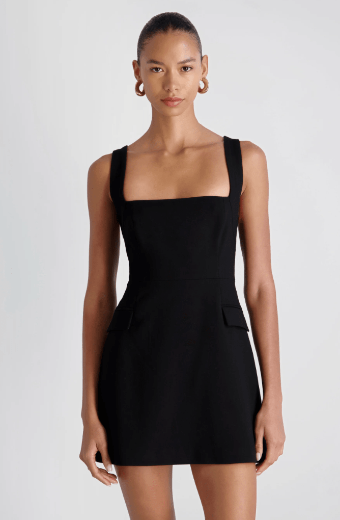 Black Whisper Back Halter Mini Dress - Amor Lafayette