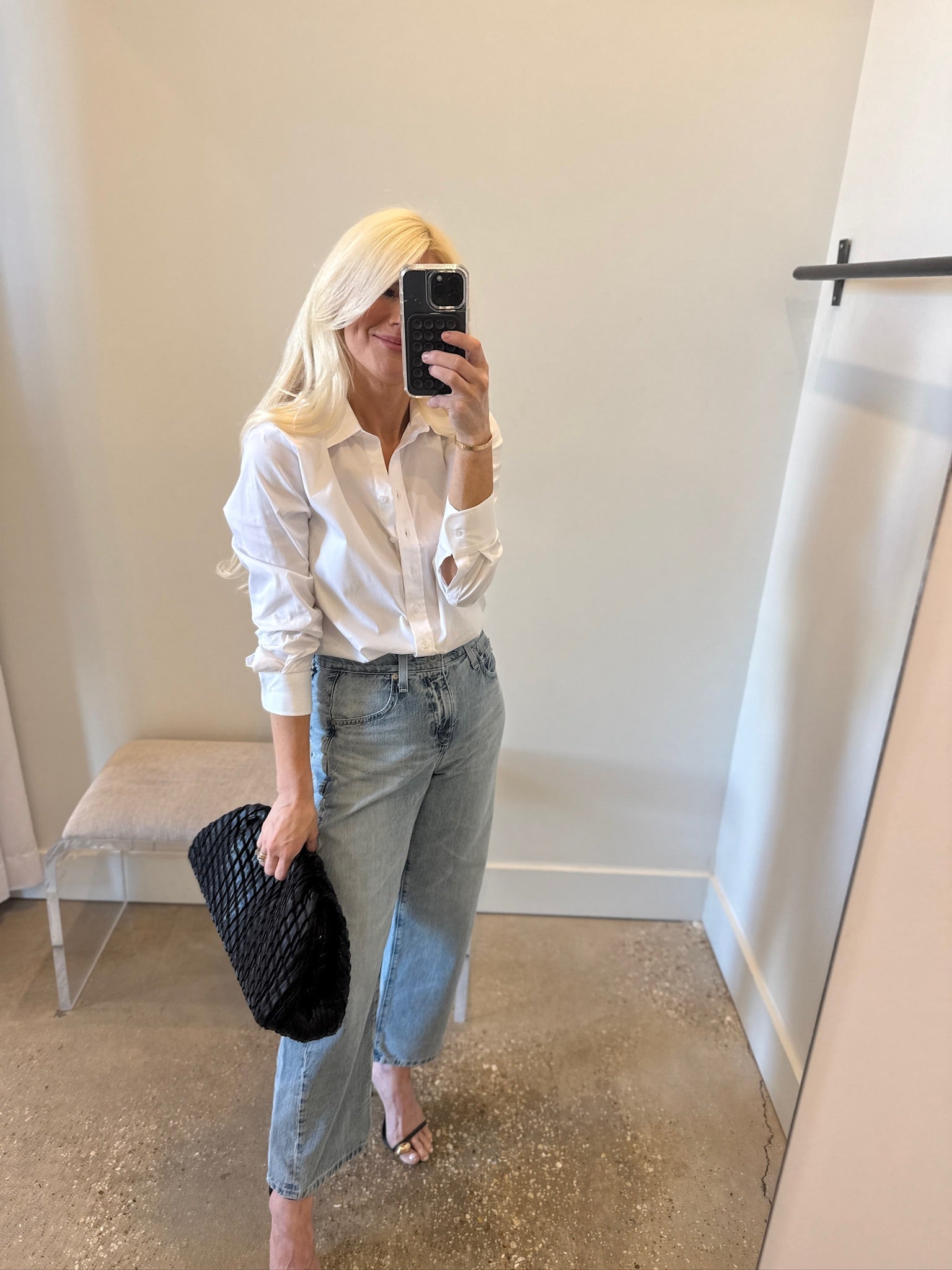 Black Woven Midi Clutch - Amor Lafayette