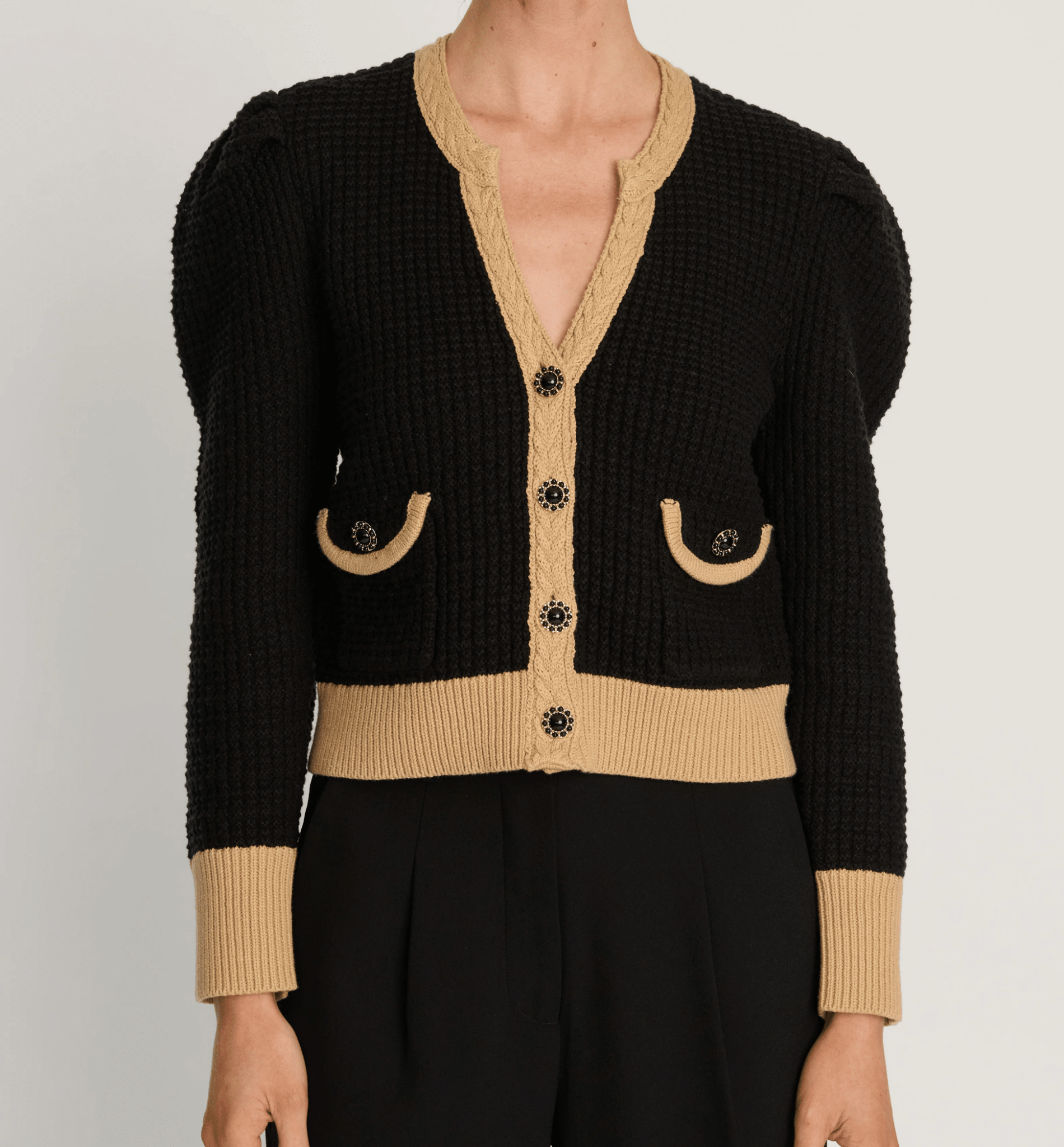 Black/Cream Jou Sweater - Amor Lafayette