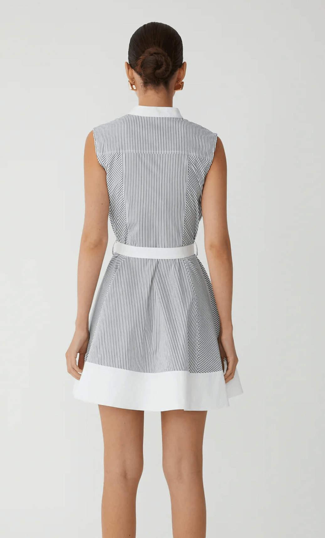 Black/White Stripe Candace Two Tone Stripe Dress - Amor Lafayette