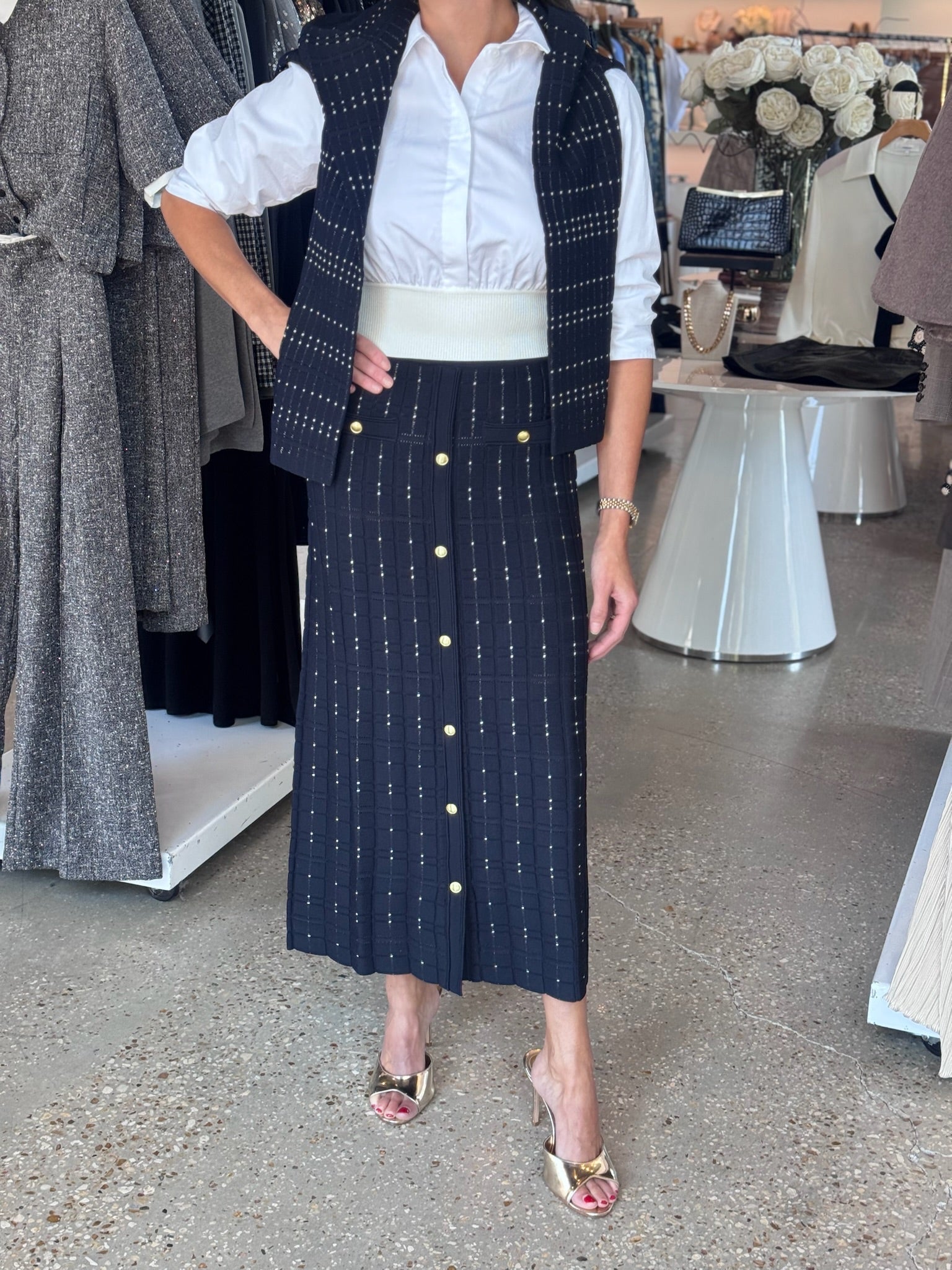 Bleu Nuit Filby Skirt - Amor Lafayette