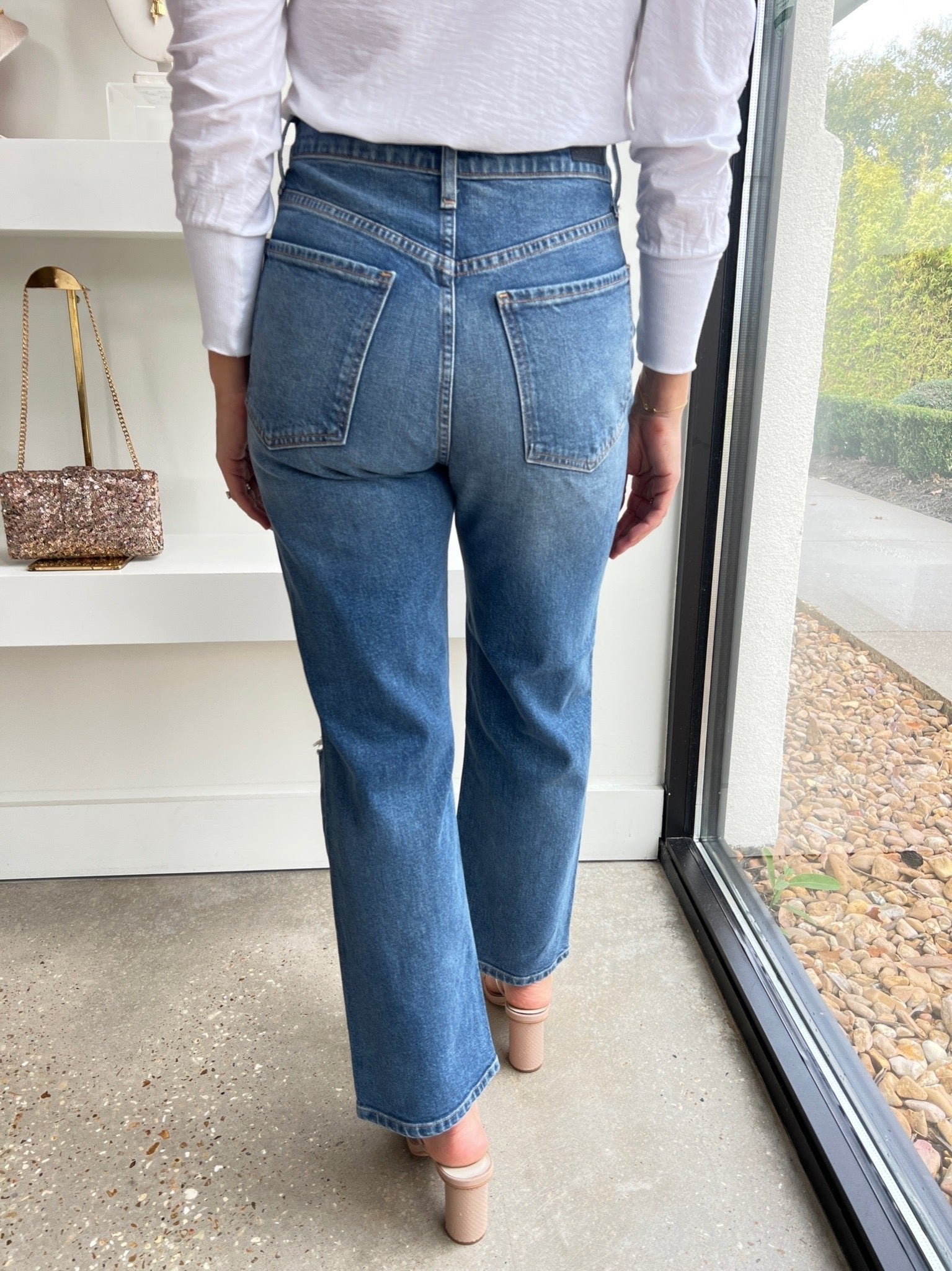 Bliss Distressed Mia Relaxed Straight Jeans - Amor Lafayette