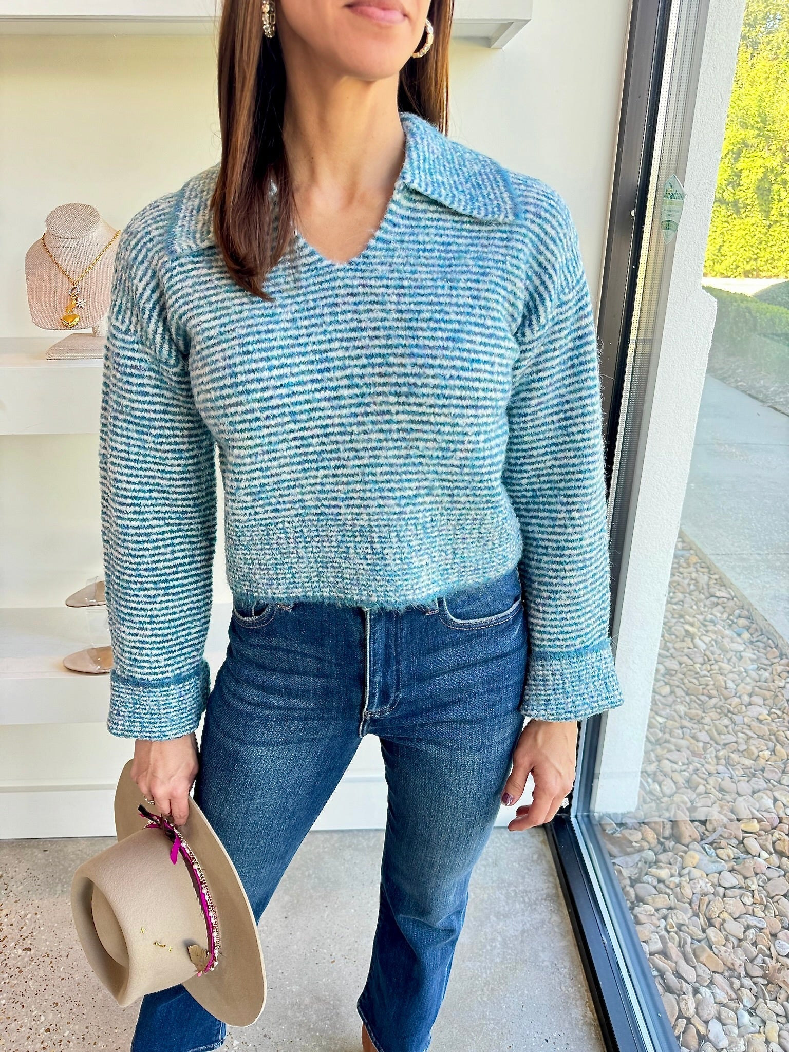 Blue Esther Sweater - Amor Lafayette