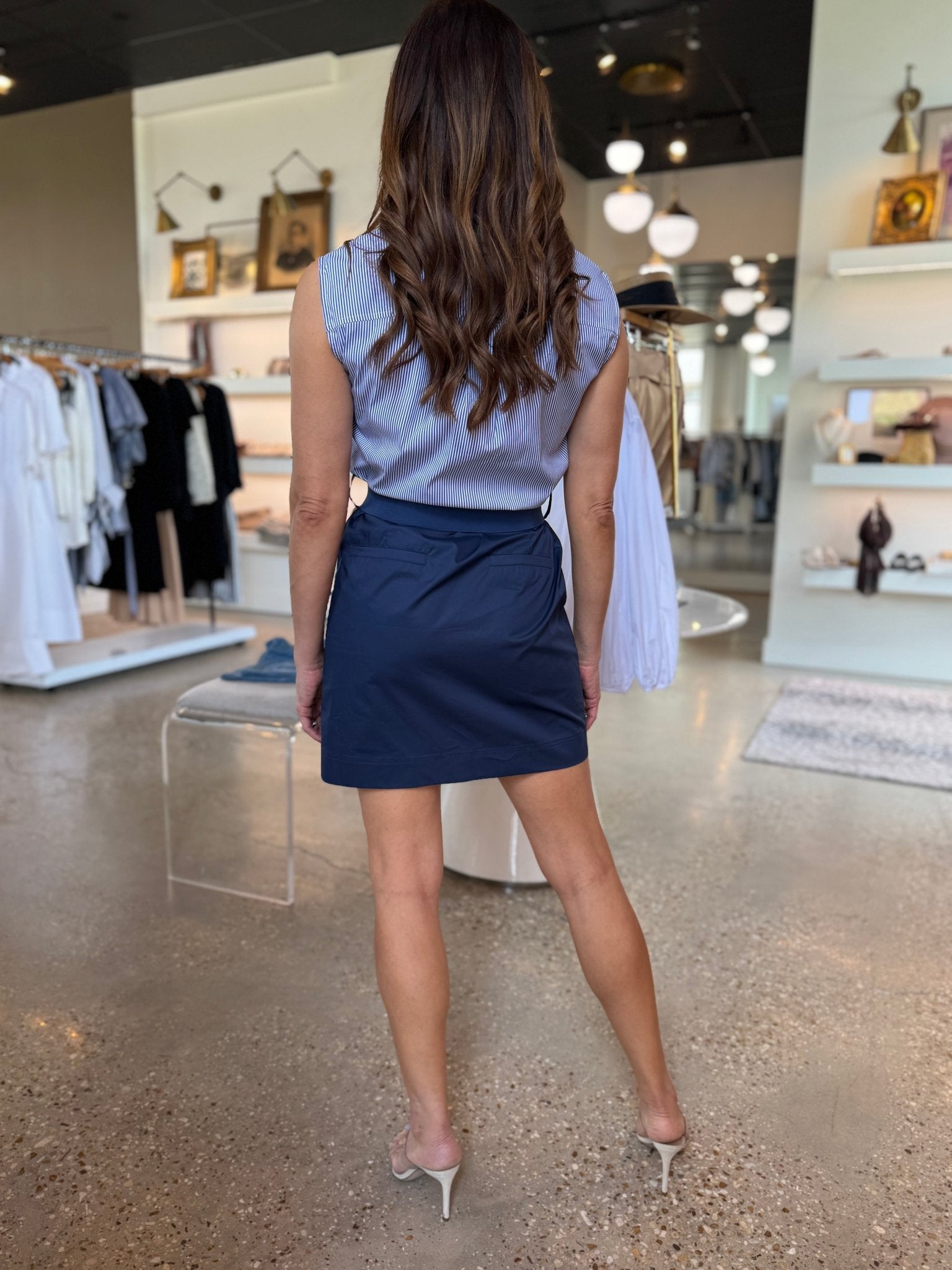 Blue Gabin Two Tone Dress - Amor Lafayette