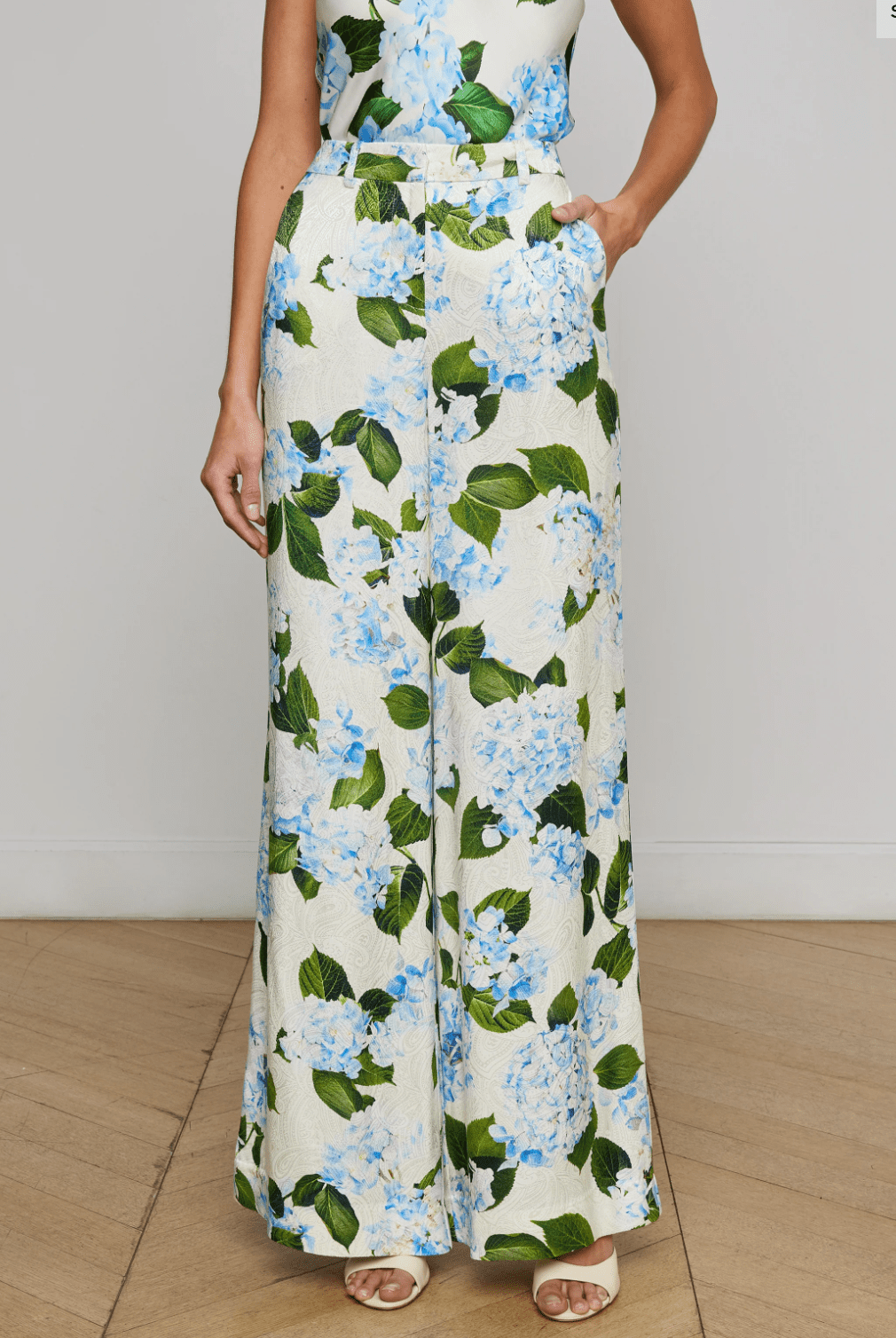 Blue Hydrangea Pilar Pants - Amor Lafayette