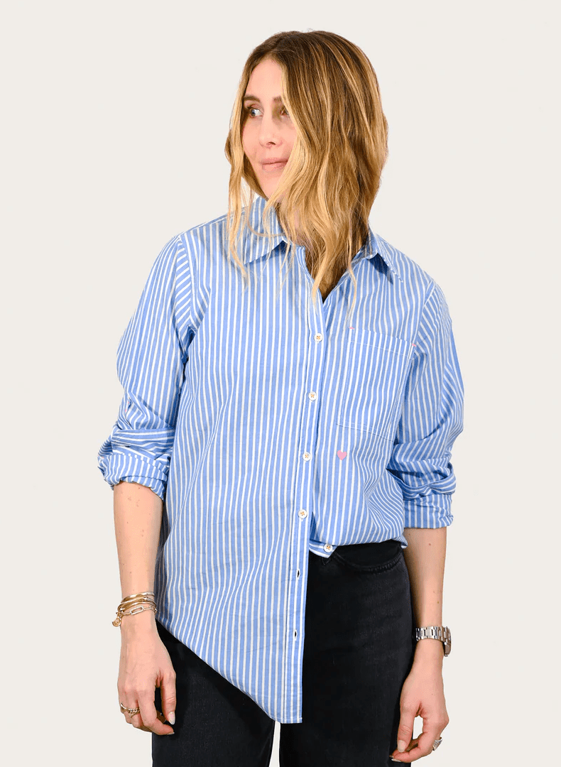 Blue Mia Stripe Shirt - Amor Lafayette